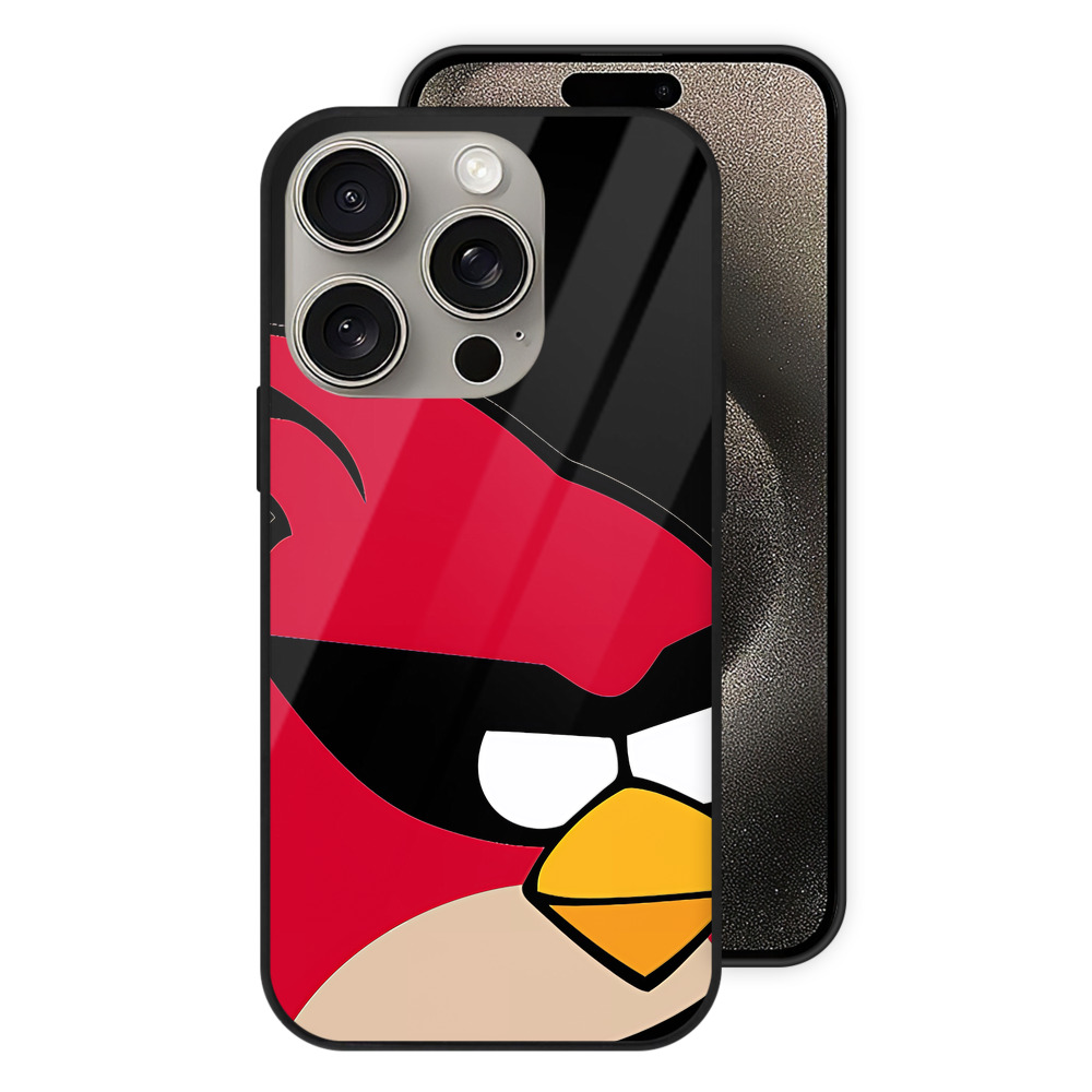 （画像用） Angry Birds アングリーバード 【iPhone15Pro対応】スマホケース 耐衝撃＆黄変防止 背面ガラス