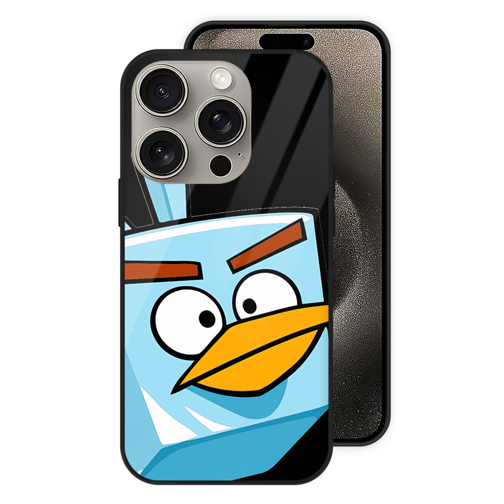 （画像用） Angry Birds アングリーバード 【iPhone15Pro対応】スマホケース 耐衝撃＆黄変防止 背面ガラス