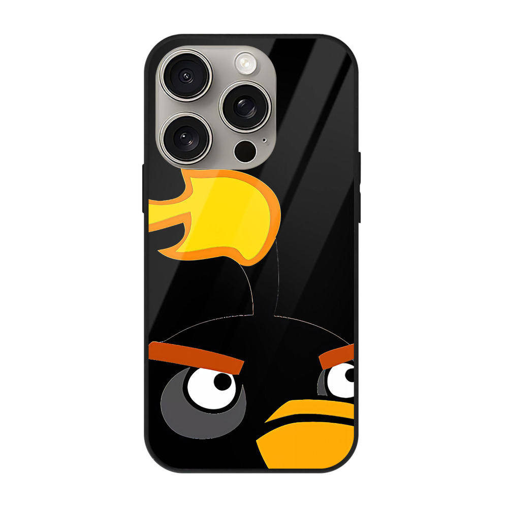 （画像用） Angry Birds アングリーバード 【iPhone15Pro対応】スマホケース 耐衝撃＆黄変防止 背面ガラス