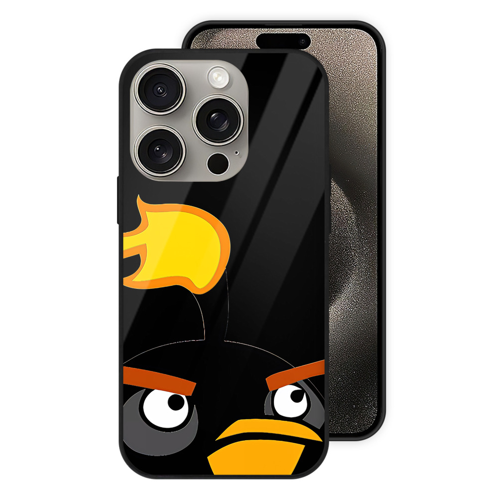 （画像用） Angry Birds アングリーバード 【iPhone15Pro対応】スマホケース 耐衝撃＆黄変防止 背面ガラス