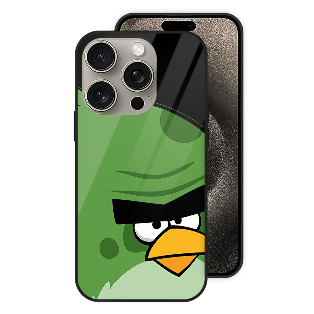 （画像用） Angry Birds アングリーバード 【iPhone15Pro対応】スマホケース 耐衝撃＆黄変防止 背面ガラス