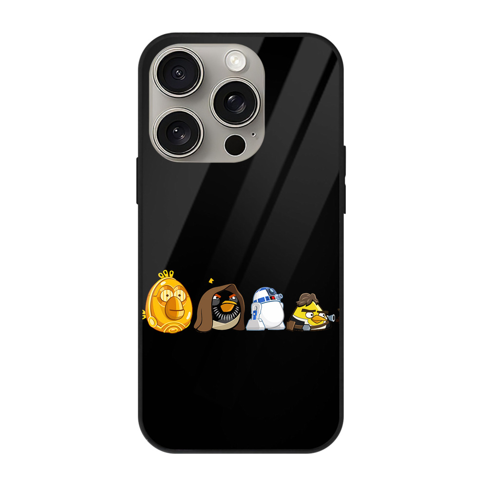 （画像用） Angry Birds アングリーバード 【iPhone15Pro対応】スマホケース 耐衝撃＆黄変防止 背面ガラス