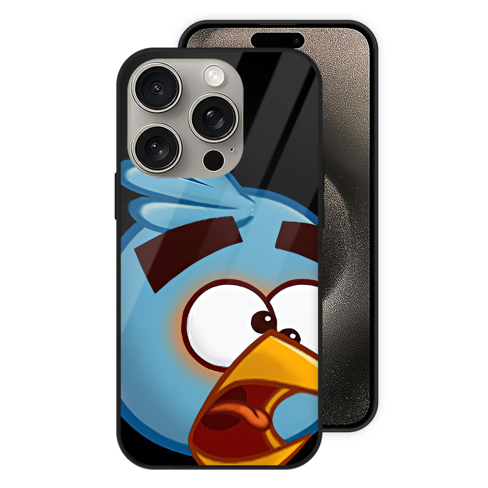 （画像用） Angry Birds アングリーバード 【iPhone15Pro対応】スマホケース 耐衝撃＆黄変防止 背面ガラス