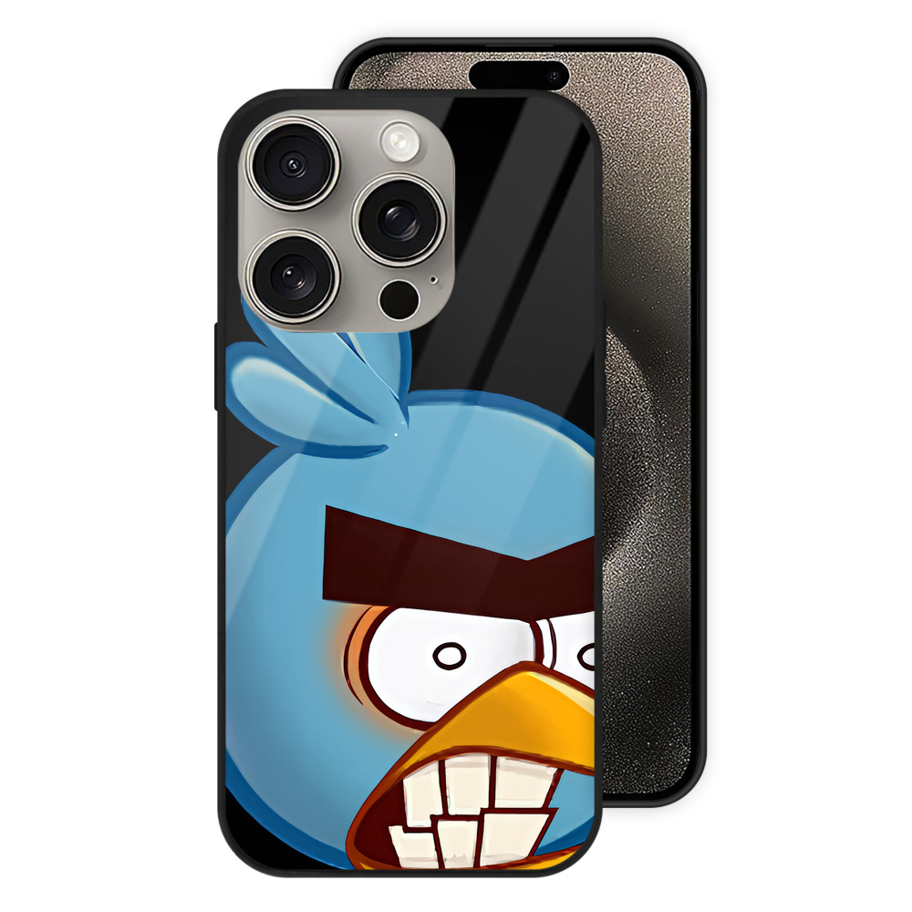 （画像用） Angry Birds アングリーバード 【iPhone15Pro対応】スマホケース 耐衝撃＆黄変防止 背面ガラス