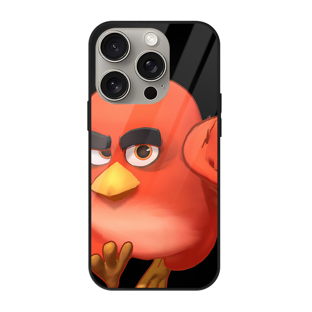 （画像用） Angry Birds アングリーバード 【iPhone15Pro対応】スマホケース 耐衝撃＆黄変防止 背面ガラス