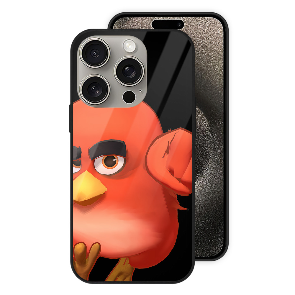 （画像用） Angry Birds アングリーバード 【iPhone15Pro対応】スマホケース 耐衝撃＆黄変防止 背面ガラス