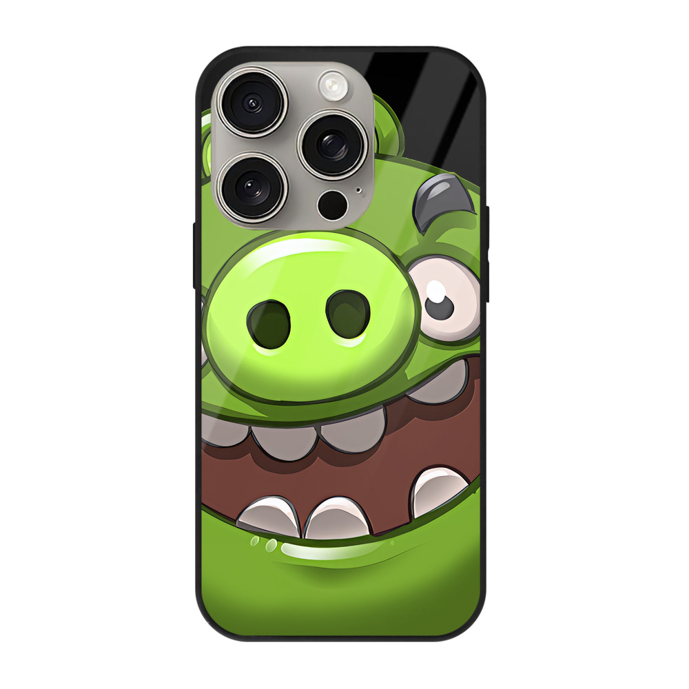 （画像用） Angry Birds アングリーバード 【iPhone15Pro対応】スマホケース 耐衝撃＆黄変防止 背面ガラス