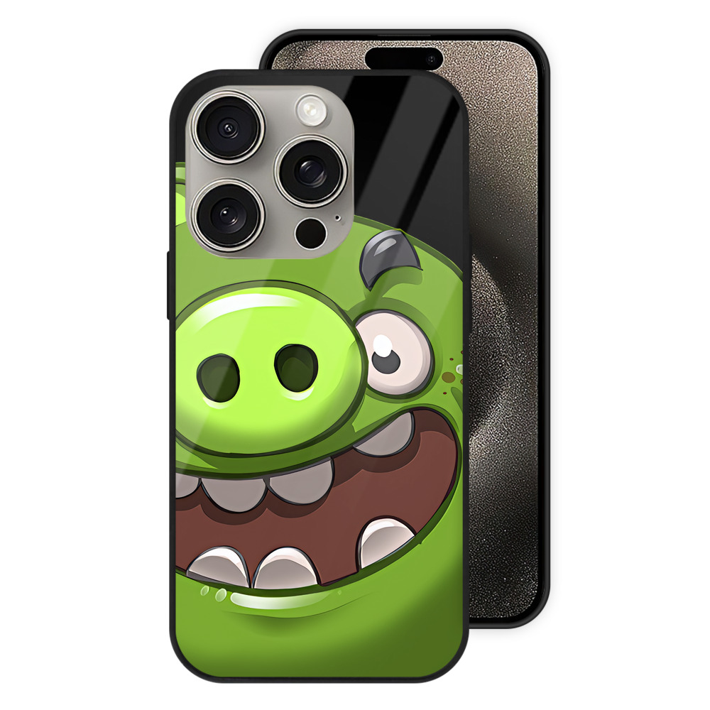 （画像用） Angry Birds アングリーバード 【iPhone15Pro対応】スマホケース 耐衝撃＆黄変防止 背面ガラス