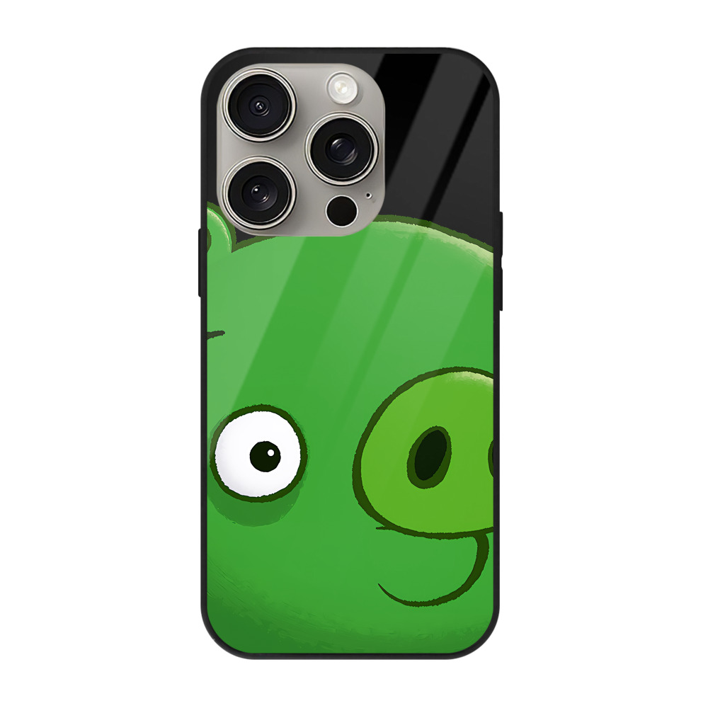 （画像用） Angry Birds アングリーバード 【iPhone15Pro対応】スマホケース 耐衝撃＆黄変防止 背面ガラス