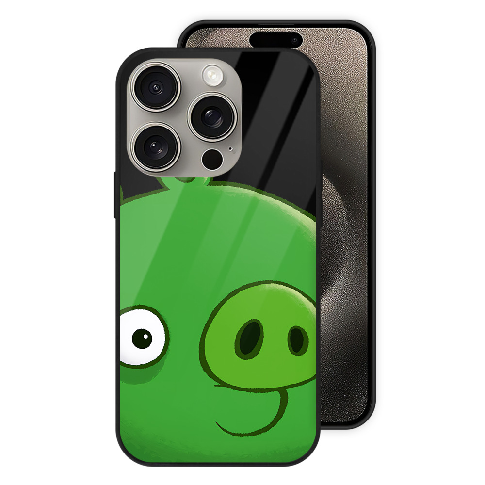 （画像用） Angry Birds アングリーバード 【iPhone15Pro対応】スマホケース 耐衝撃＆黄変防止 背面ガラス