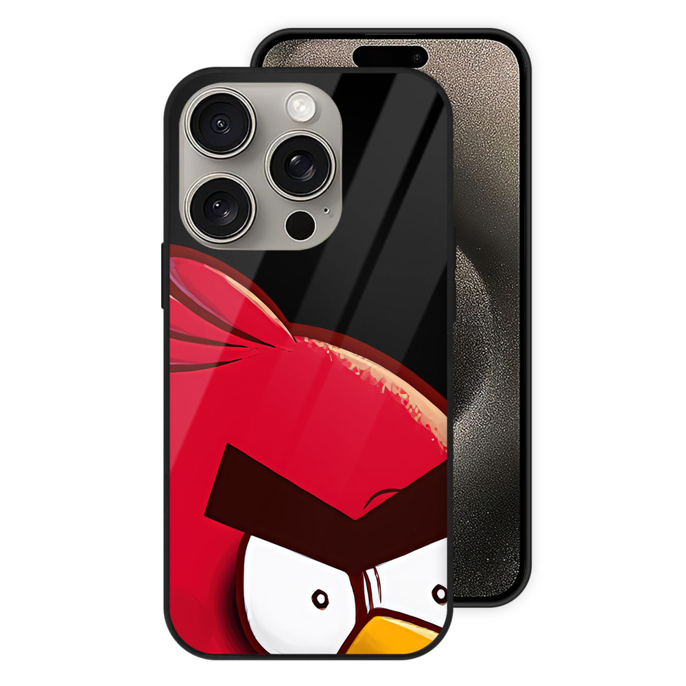 （画像用） Angry Birds アングリーバード 【iPhone15Pro対応】スマホケース 耐衝撃＆黄変防止 背面ガラス