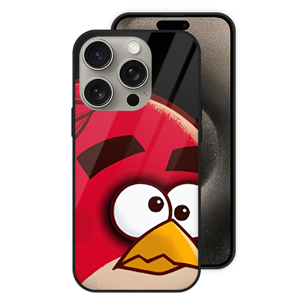 （画像用） Angry Birds アングリーバード 【iPhone15Pro対応】スマホケース 耐衝撃＆黄変防止 背面ガラス