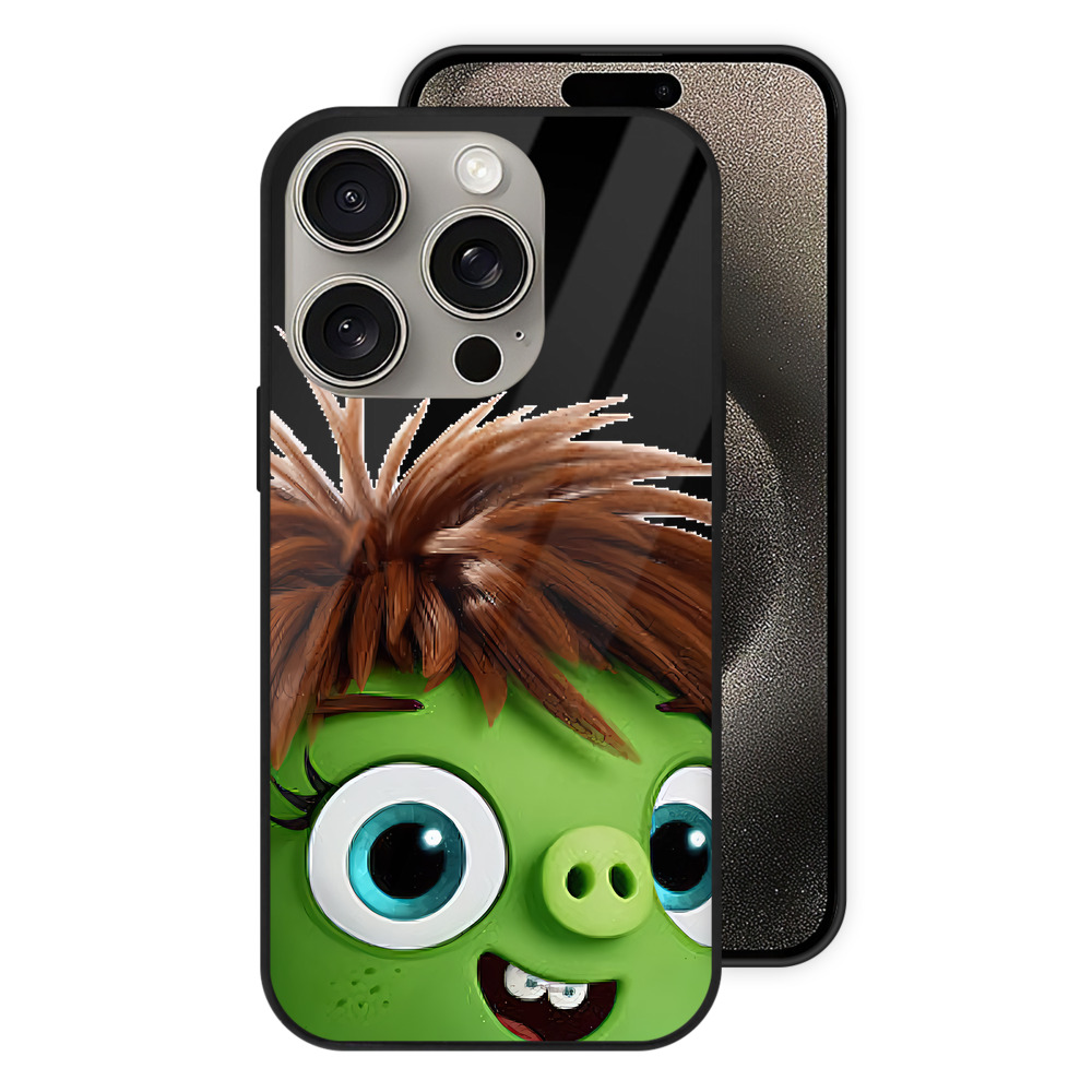 （画像用） Angry Birds アングリーバード 【iPhone15Pro対応】スマホケース 耐衝撃＆黄変防止 背面ガラス
