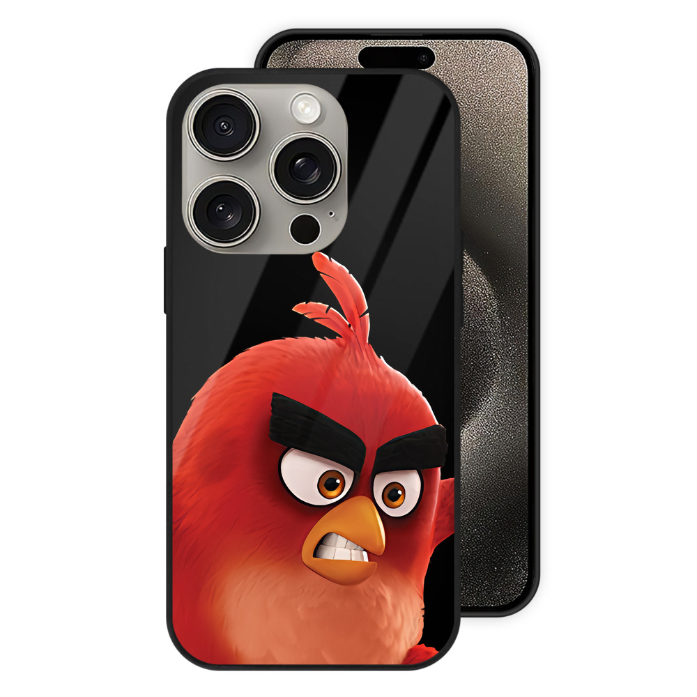 （画像用） Angry Birds アングリーバード 【iPhone15Pro対応】スマホケース 耐衝撃＆黄変防止 背面ガラス