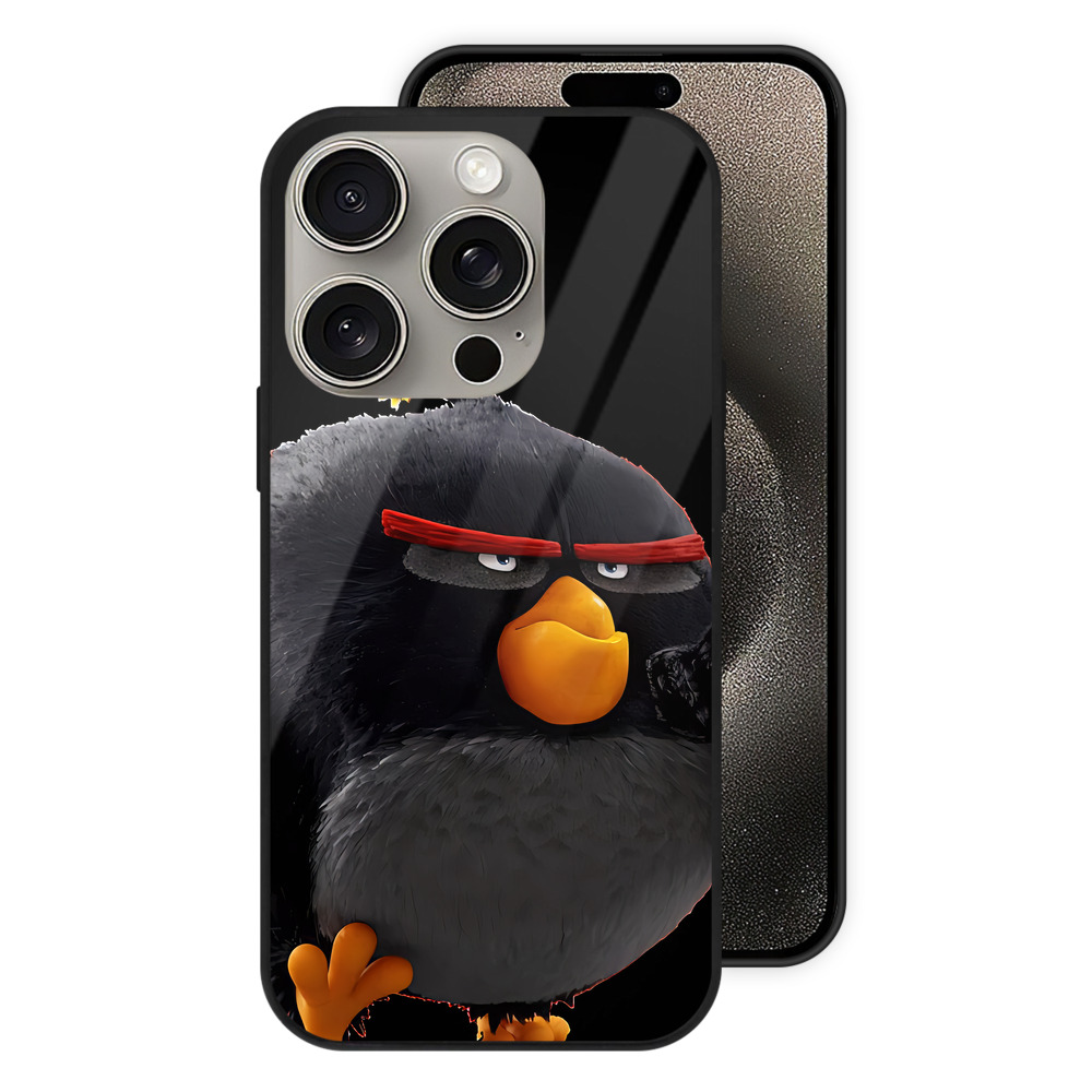 （画像用） Angry Birds アングリーバード 【iPhone15Pro対応】スマホケース 耐衝撃＆黄変防止 背面ガラス