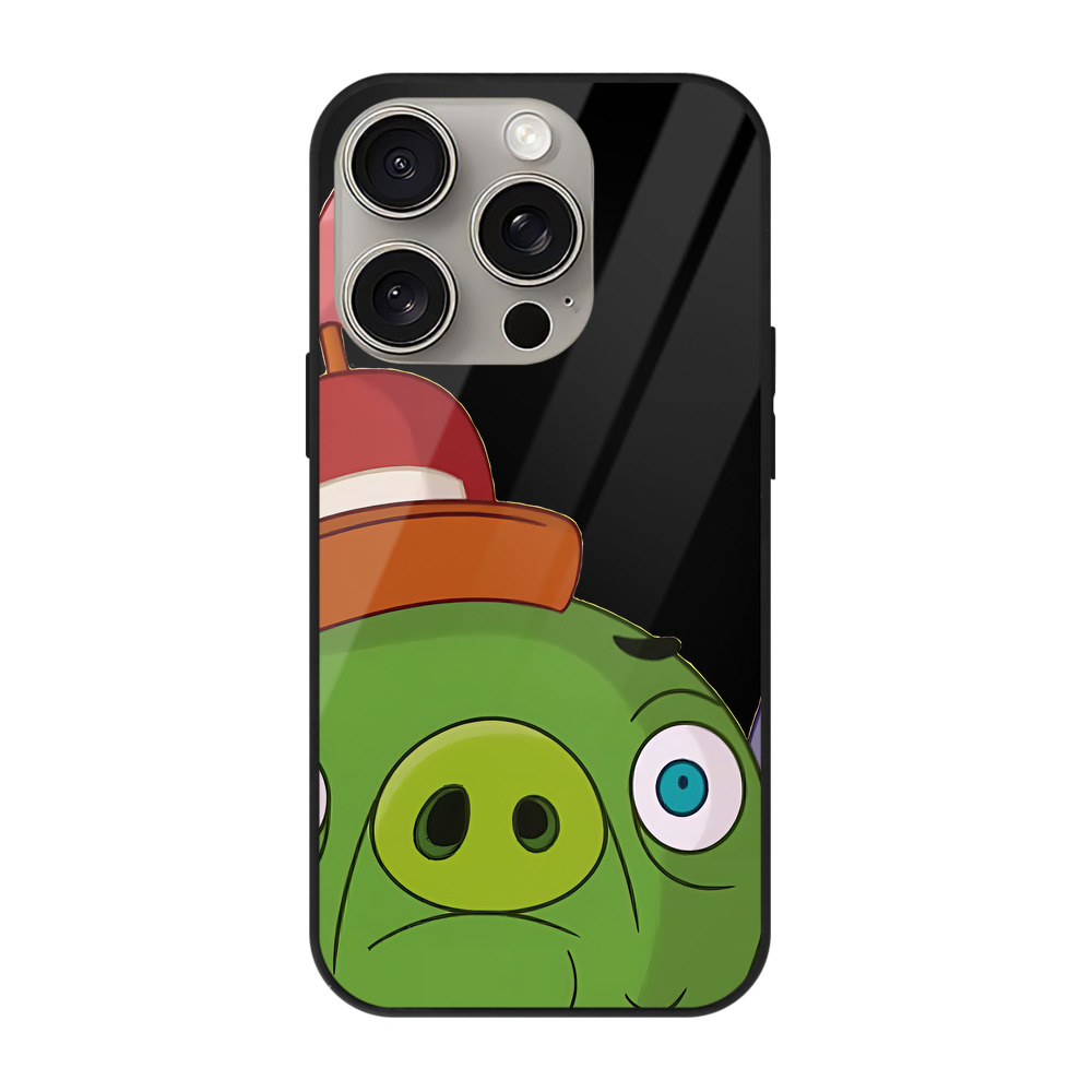（画像用） Angry Birds アングリーバード 【iPhone15Pro対応】スマホケース 耐衝撃＆黄変防止 背面ガラス