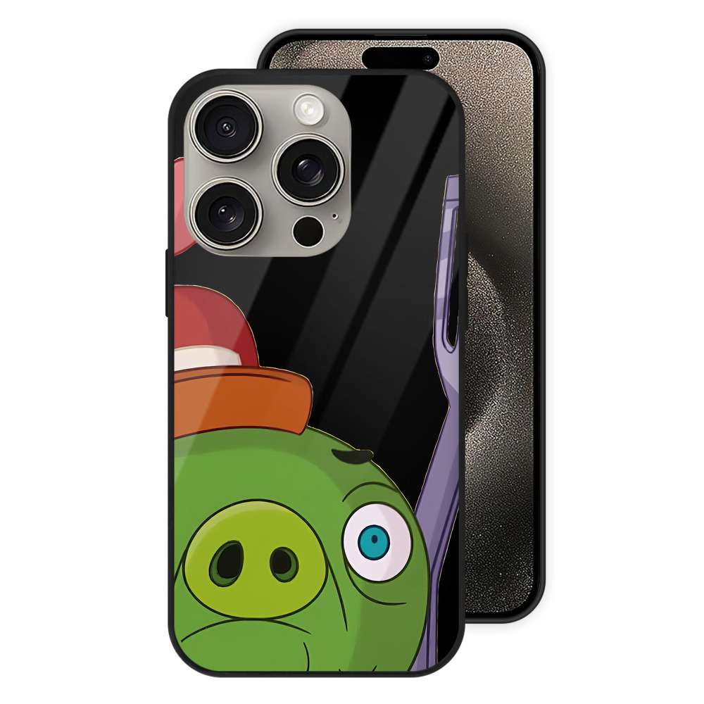 （画像用） Angry Birds アングリーバード 【iPhone15Pro対応】スマホケース 耐衝撃＆黄変防止 背面ガラス