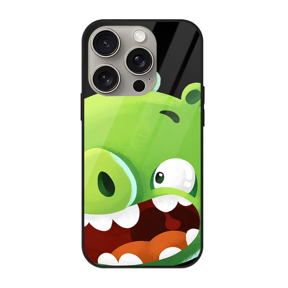 （画像用） Angry Birds アングリーバード 【iPhone15Pro対応】スマホケース 耐衝撃＆黄変防止 背面ガラス