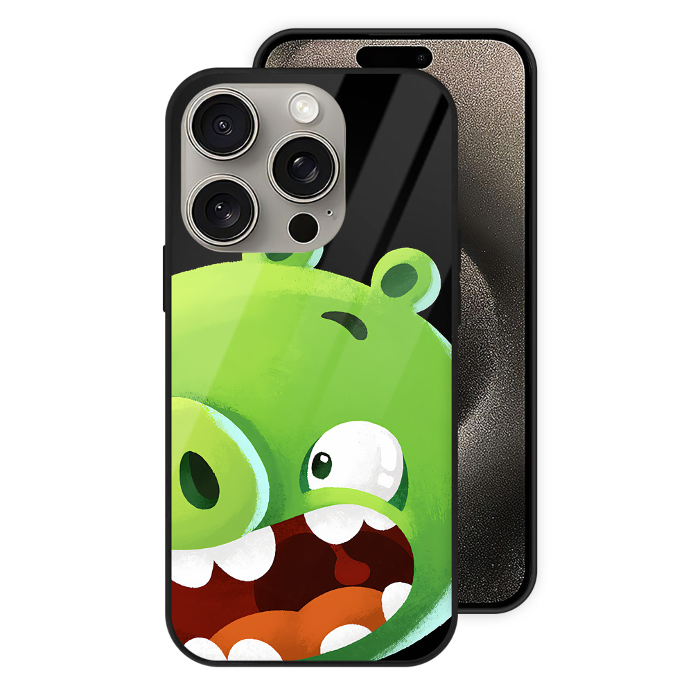 （画像用） Angry Birds アングリーバード 【iPhone15Pro対応】スマホケース 耐衝撃＆黄変防止 背面ガラス