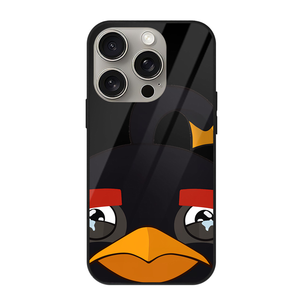 （画像用） Angry Birds アングリーバード 【iPhone15Pro対応】スマホケース 耐衝撃＆黄変防止 背面ガラス