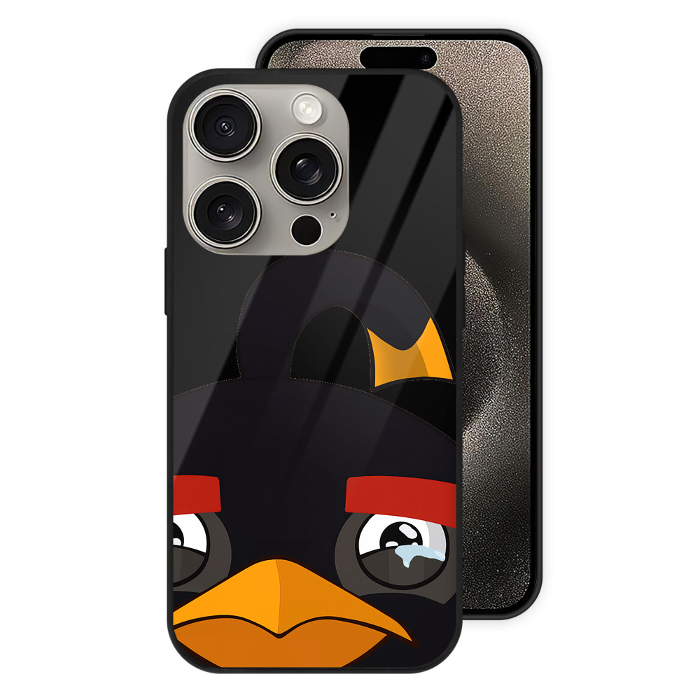 （画像用） Angry Birds アングリーバード 【iPhone15Pro対応】スマホケース 耐衝撃＆黄変防止 背面ガラス