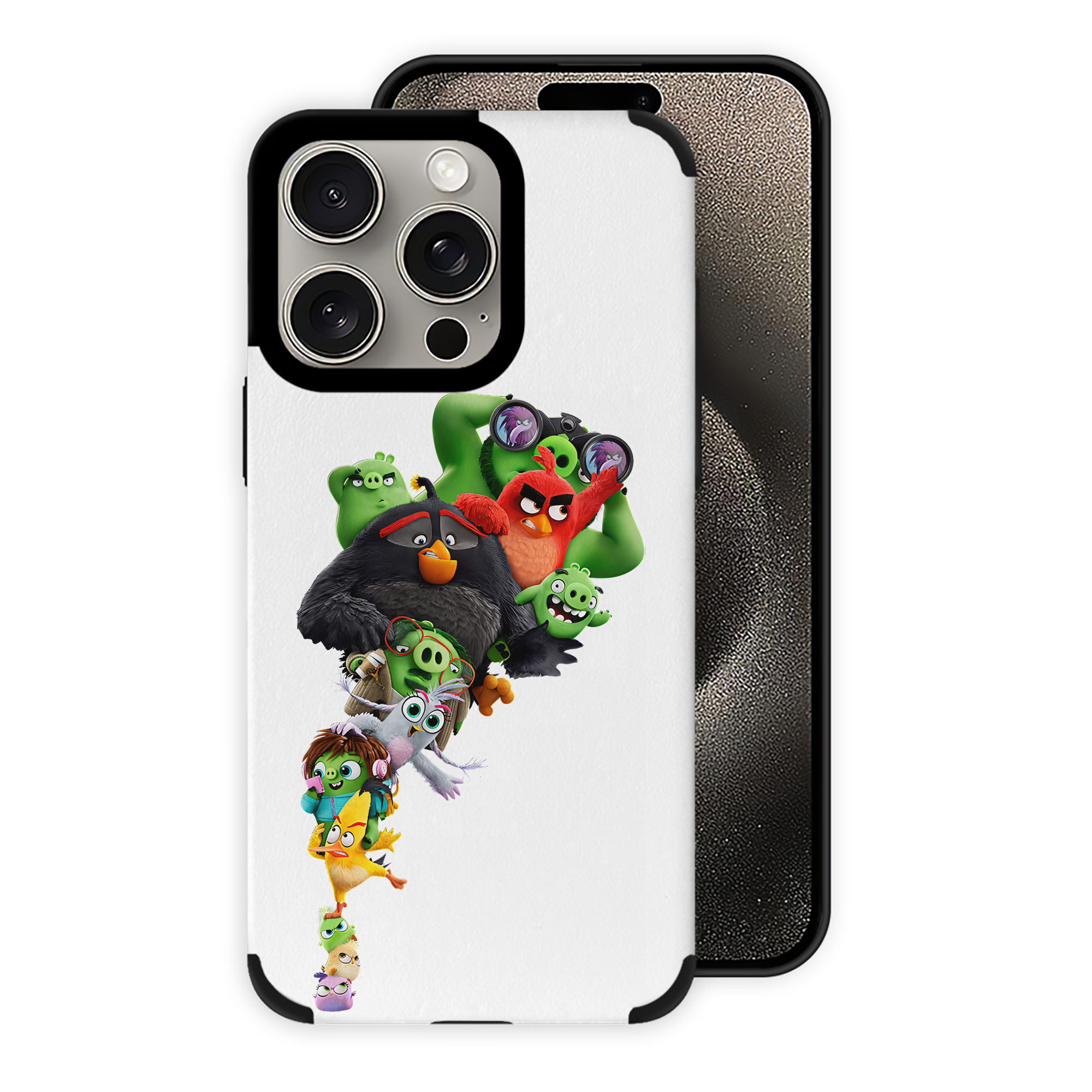 （画像用） Angry Birds アングリーバード 【iPhone15ProMax対応】 PUレザー スマホケース 耐衝撃＆黄変防止
