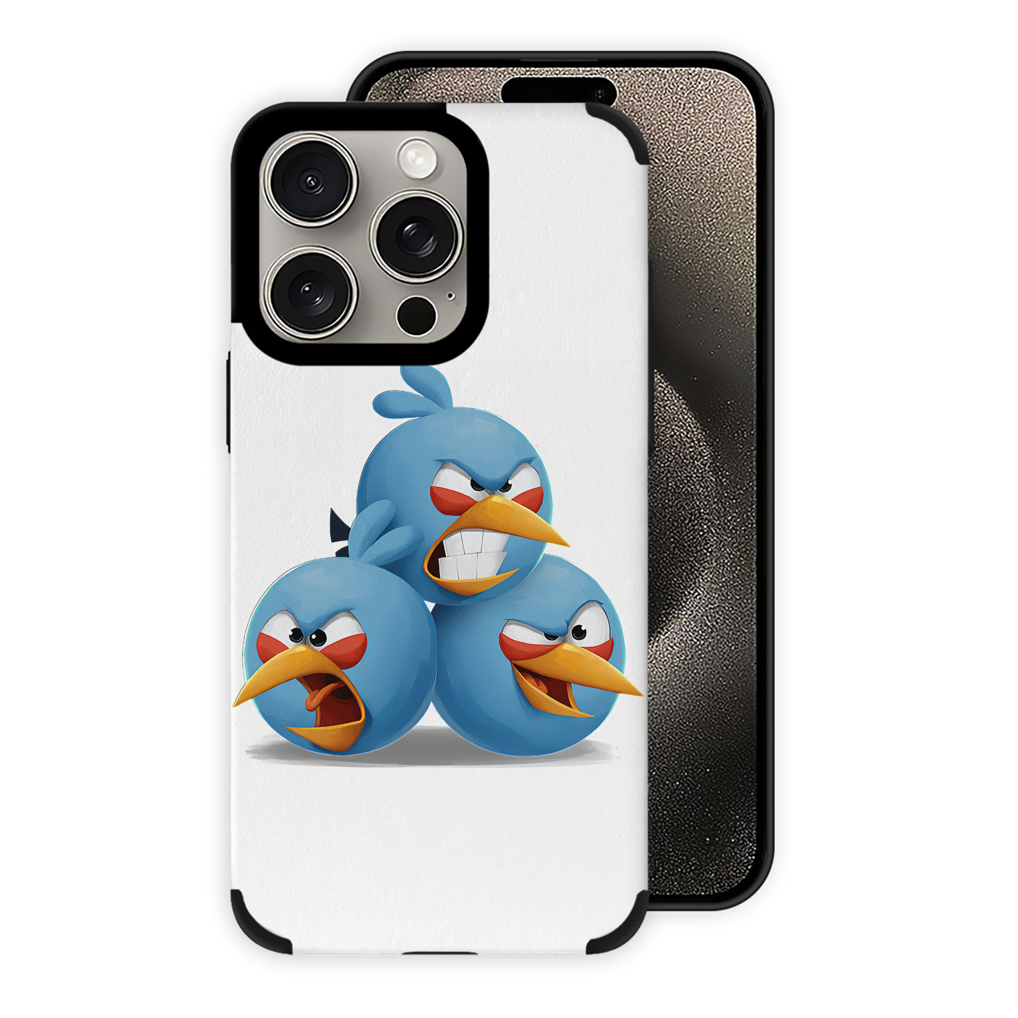 （画像用） Angry Birds アングリーバード 【iPhone15ProMax対応】 PUレザー スマホケース 耐衝撃＆黄変防止