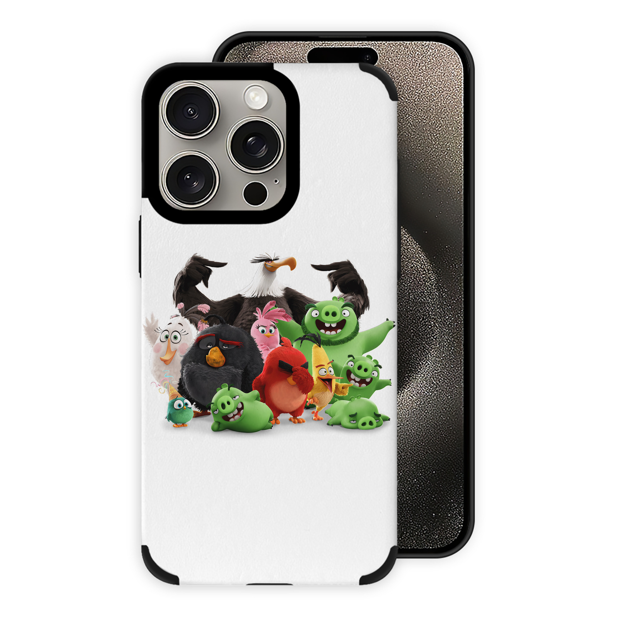 （画像用） Angry Birds アングリーバード 【iPhone15ProMax対応】 PUレザー スマホケース 耐衝撃＆黄変防止