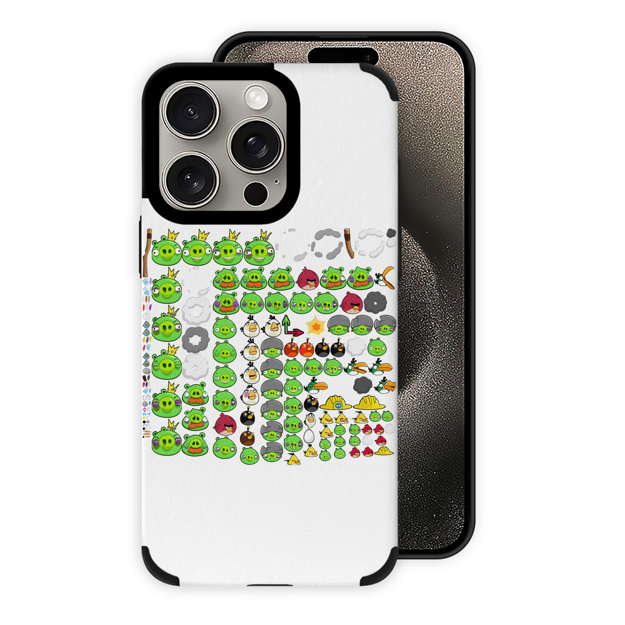 （画像用） Angry Birds アングリーバード 【iPhone15ProMax対応】 PUレザー スマホケース 耐衝撃＆黄変防止