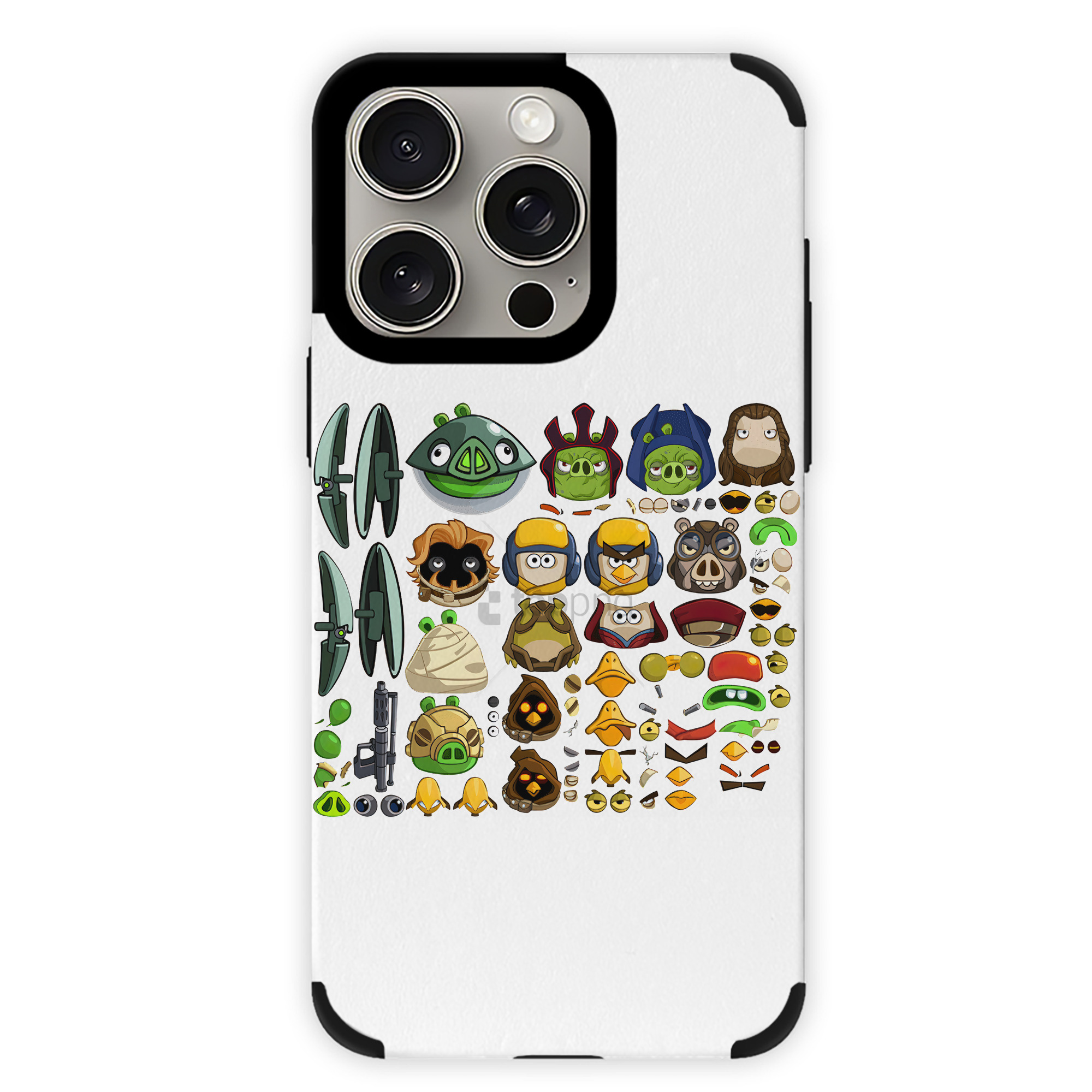 （画像用） Angry Birds アングリーバード 【iPhone15ProMax対応】 PUレザー スマホケース 耐衝撃＆黄変防止