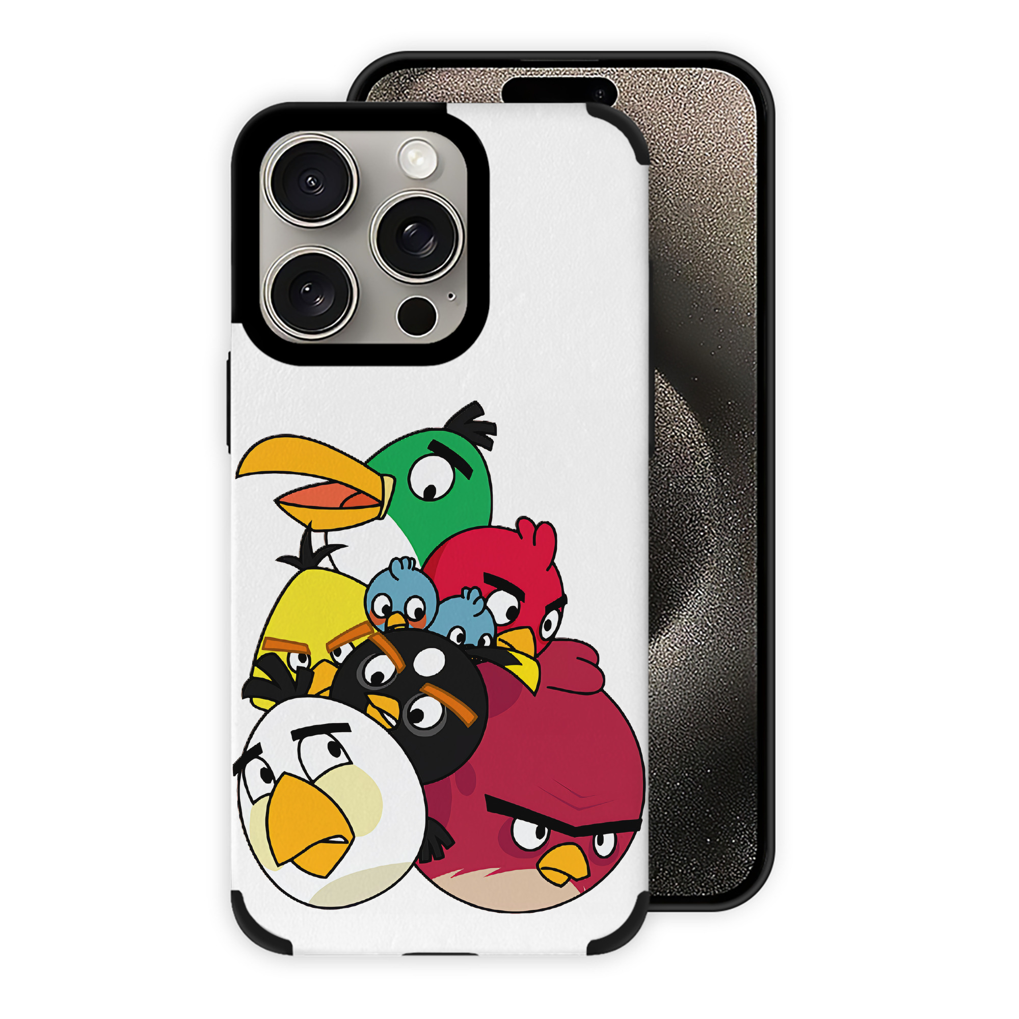 （画像用） Angry Birds アングリーバード 【iPhone15ProMax対応】 PUレザー スマホケース 耐衝撃＆黄変防止