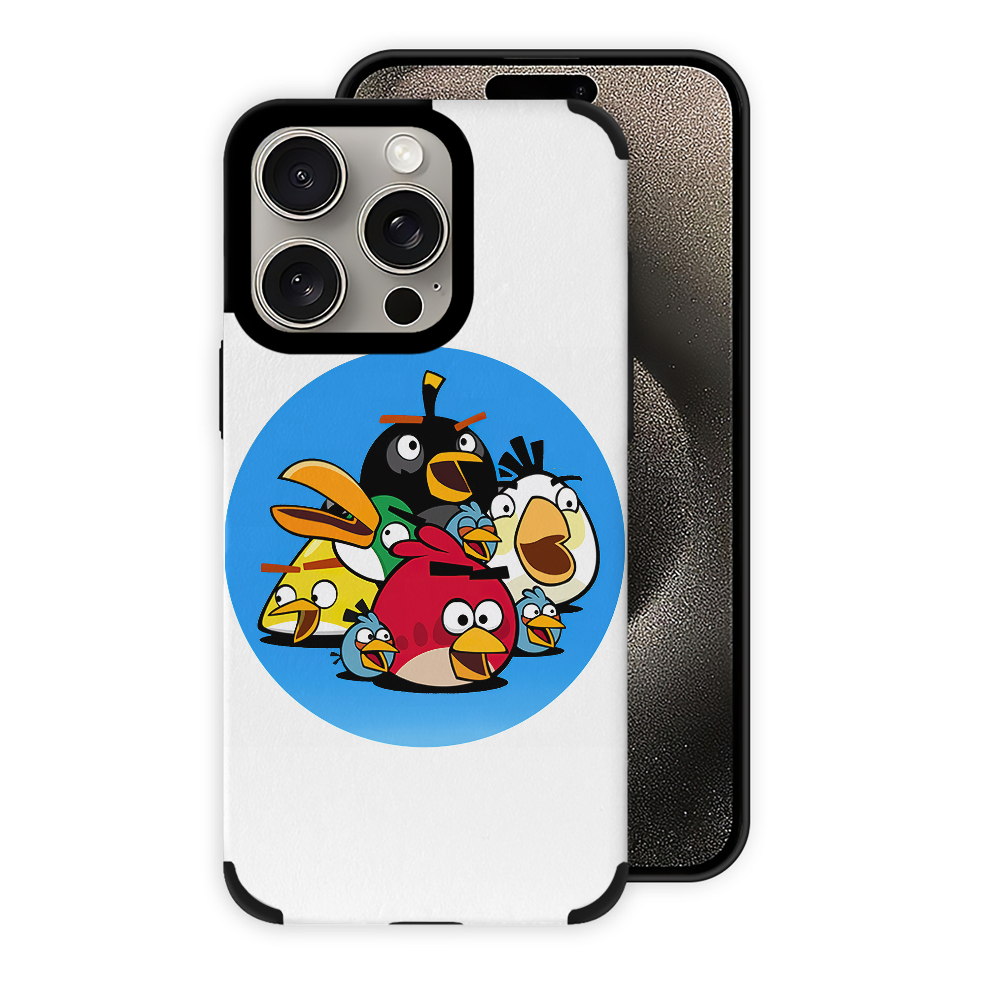（画像用） Angry Birds アングリーバード 【iPhone15ProMax対応】 PUレザー スマホケース 耐衝撃＆黄変防止