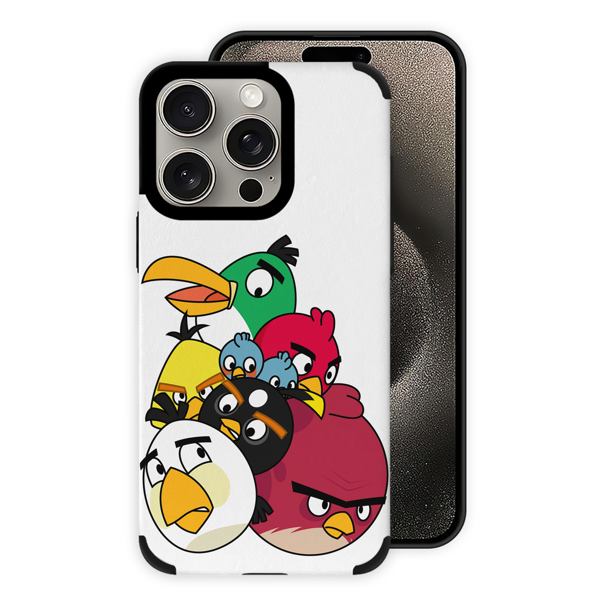 （画像用） Angry Birds アングリーバード 【iPhone15ProMax対応】 PUレザー スマホケース 耐衝撃＆黄変防止