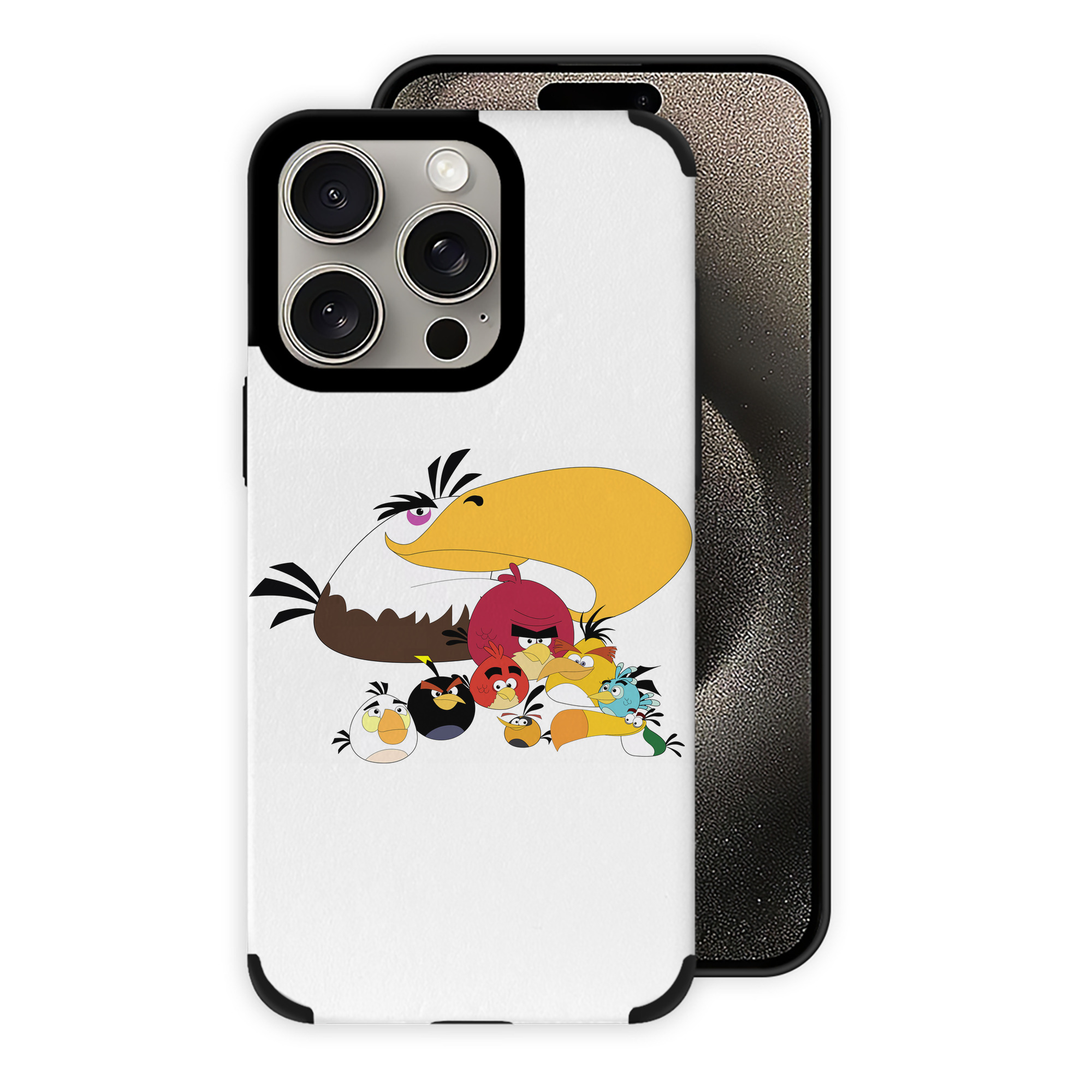 （画像用） Angry Birds アングリーバード 【iPhone15ProMax対応】 PUレザー スマホケース 耐衝撃＆黄変防止