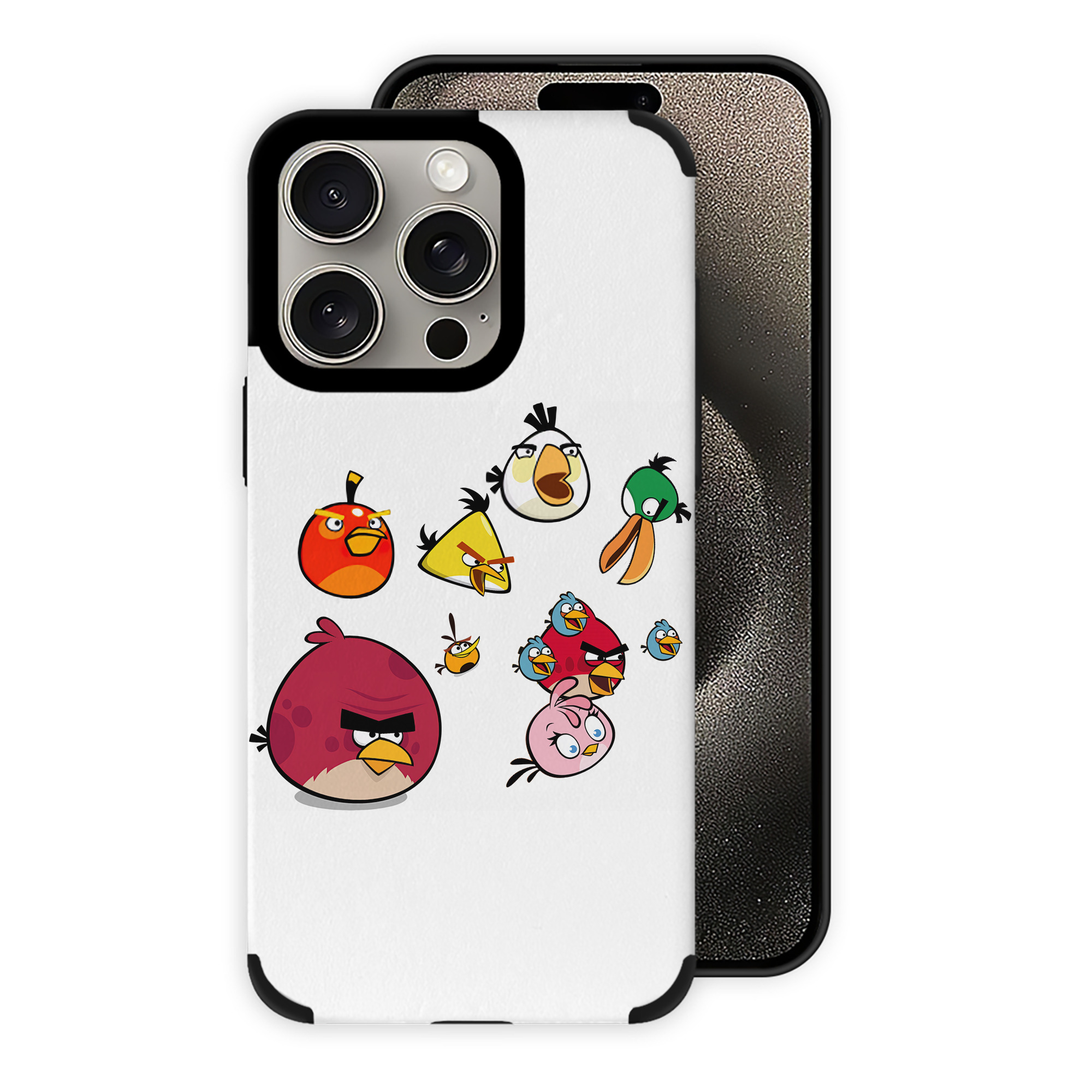 （画像用） Angry Birds アングリーバード 【iPhone15ProMax対応】 PUレザー スマホケース 耐衝撃＆黄変防止