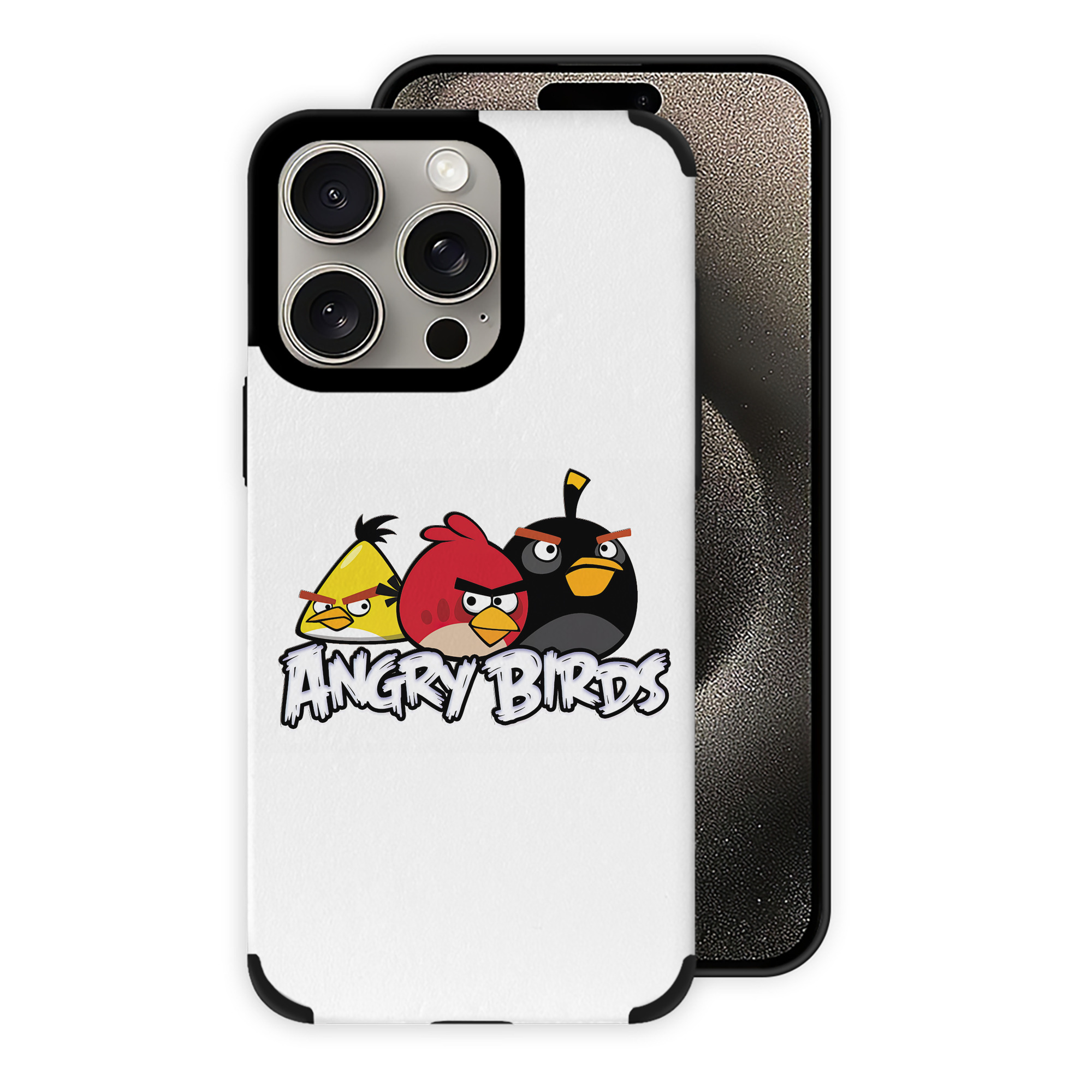 （画像用） Angry Birds アングリーバード 【iPhone15ProMax対応】 PUレザー スマホケース 耐衝撃＆黄変防止