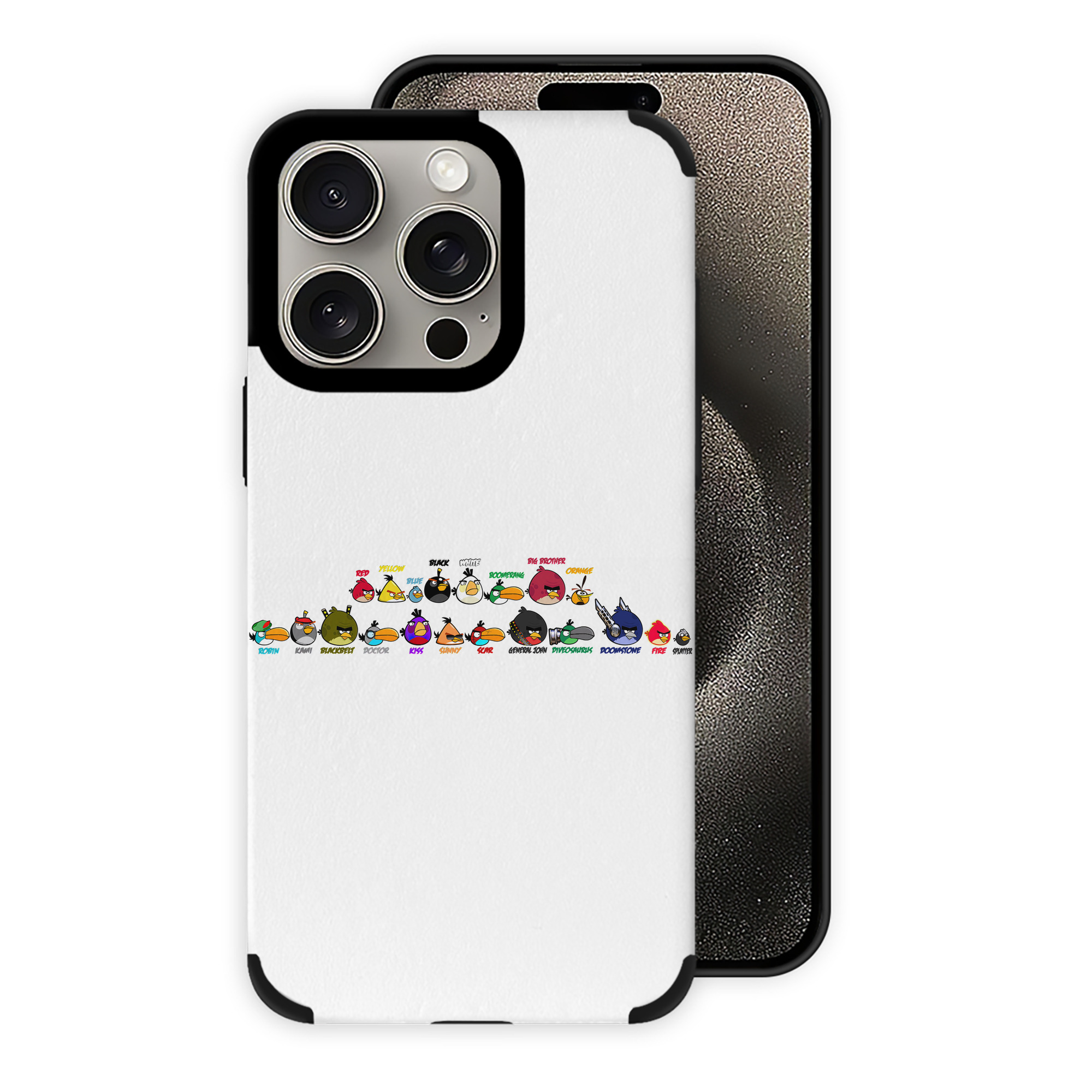 （画像用） Angry Birds アングリーバード 【iPhone15ProMax対応】 PUレザー スマホケース 耐衝撃＆黄変防止