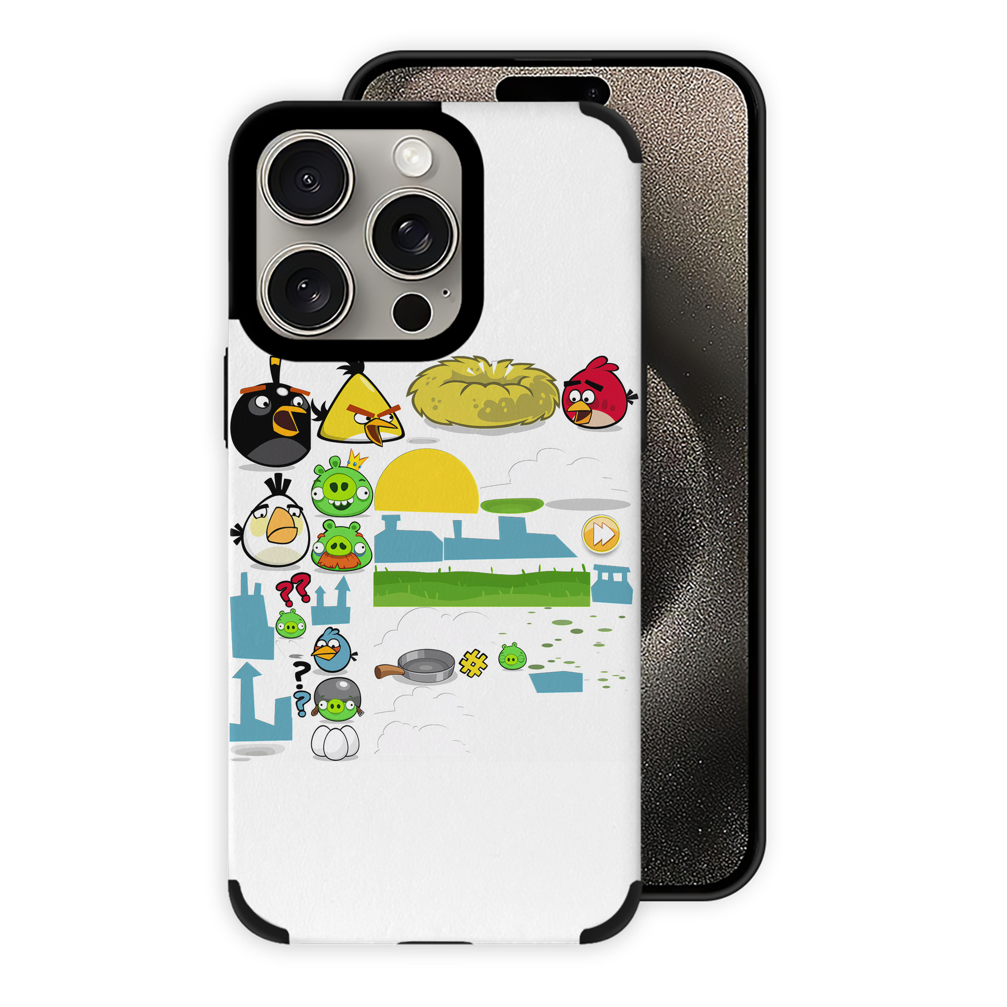 （画像用） Angry Birds アングリーバード 【iPhone15ProMax対応】 PUレザー スマホケース 耐衝撃＆黄変防止