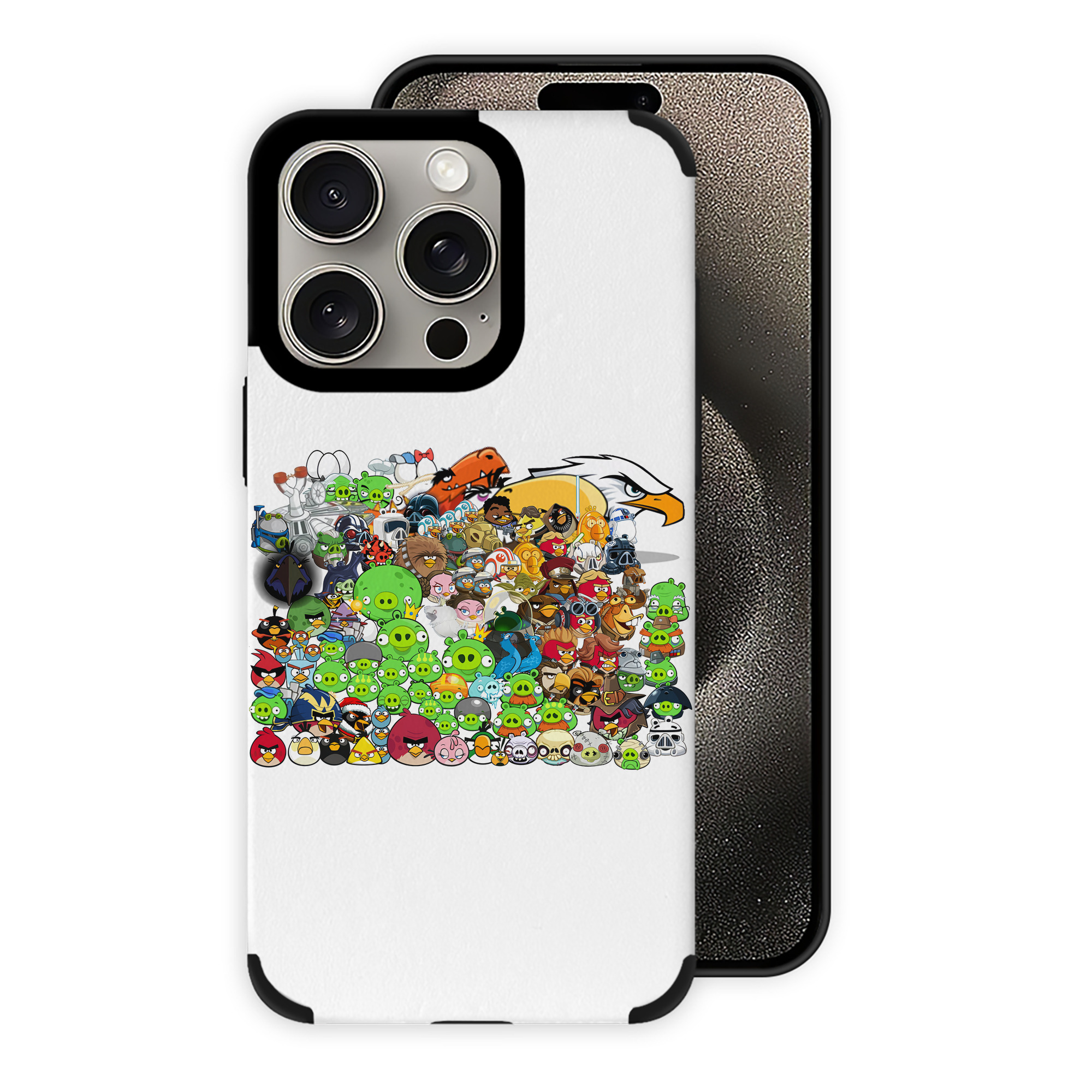（画像用） Angry Birds アングリーバード 【iPhone15ProMax対応】 PUレザー スマホケース 耐衝撃＆黄変防止