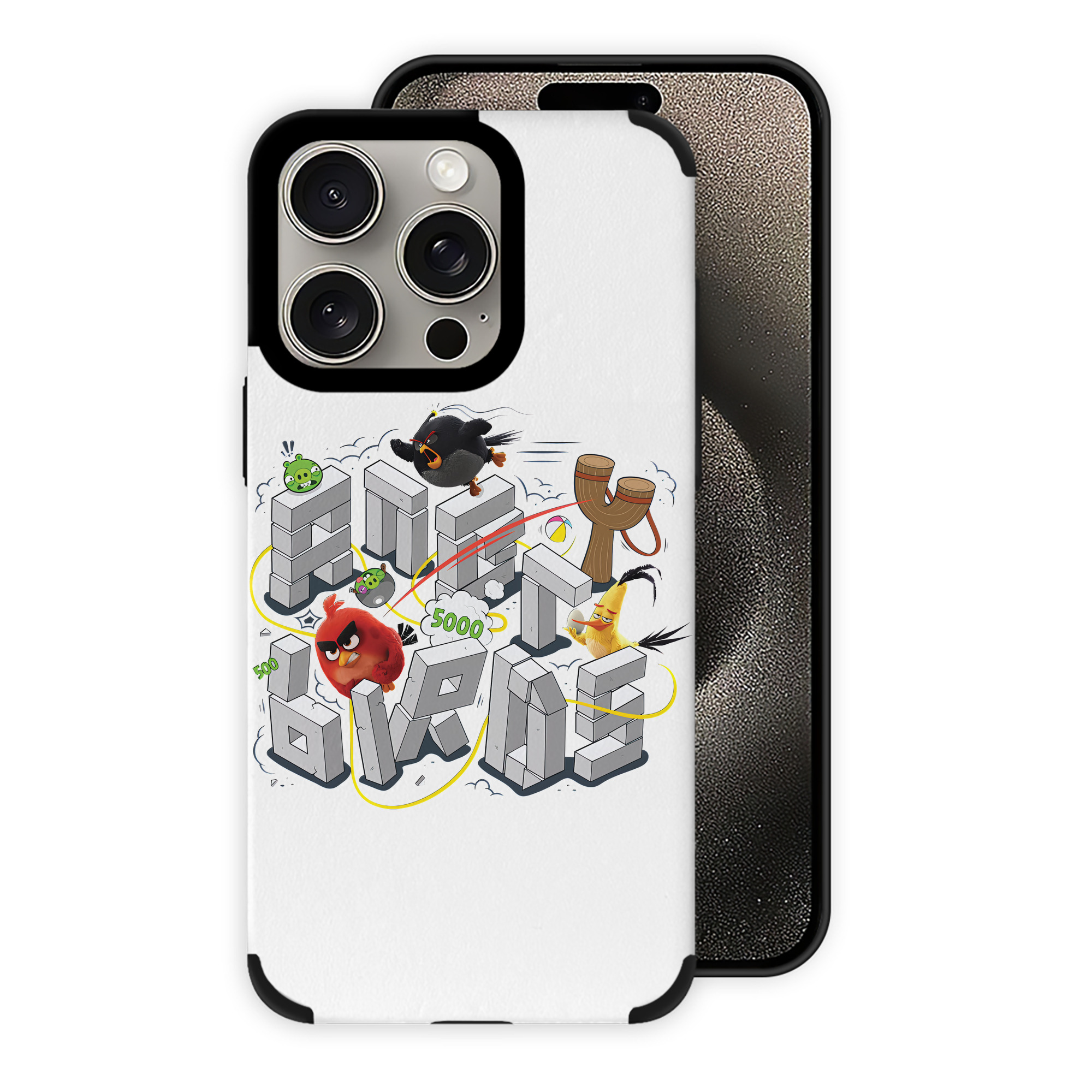 （画像用） Angry Birds アングリーバード 【iPhone15ProMax対応】 PUレザー スマホケース 耐衝撃＆黄変防止