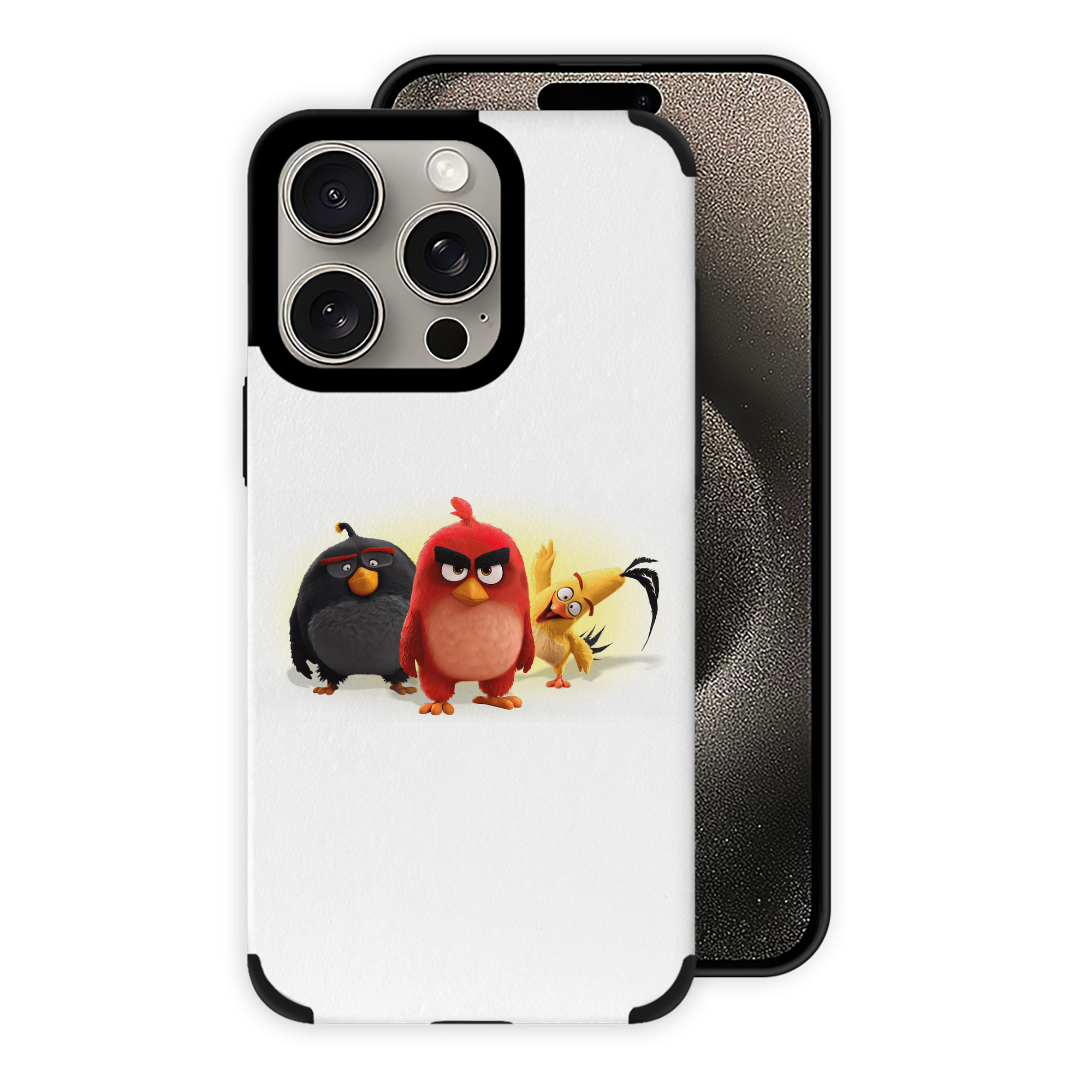 （画像用） Angry Birds アングリーバード 【iPhone15ProMax対応】 PUレザー スマホケース 耐衝撃＆黄変防止