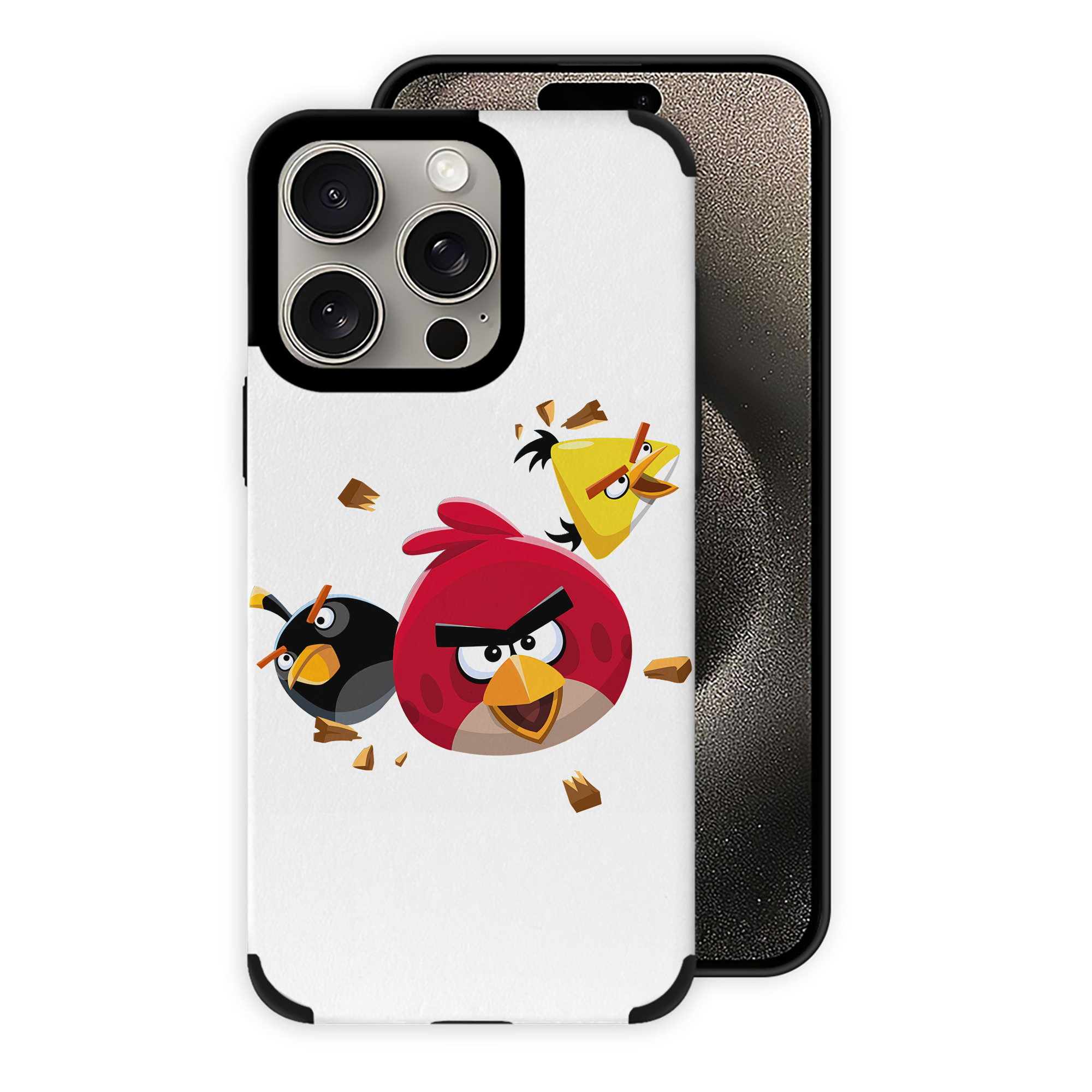 （画像用） Angry Birds アングリーバード 【iPhone15ProMax対応】 PUレザー スマホケース 耐衝撃＆黄変防止