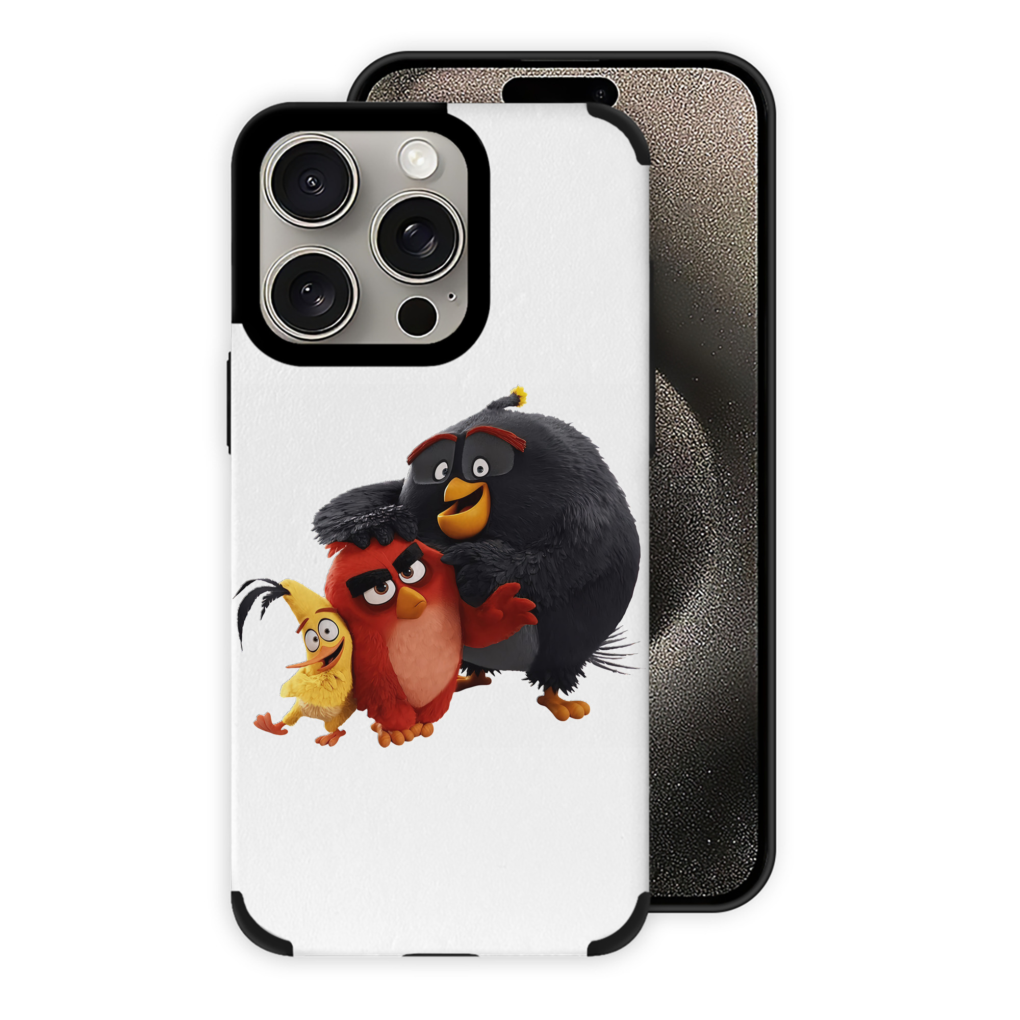 （画像用） Angry Birds アングリーバード 【iPhone15ProMax対応】 PUレザー スマホケース 耐衝撃＆黄変防止