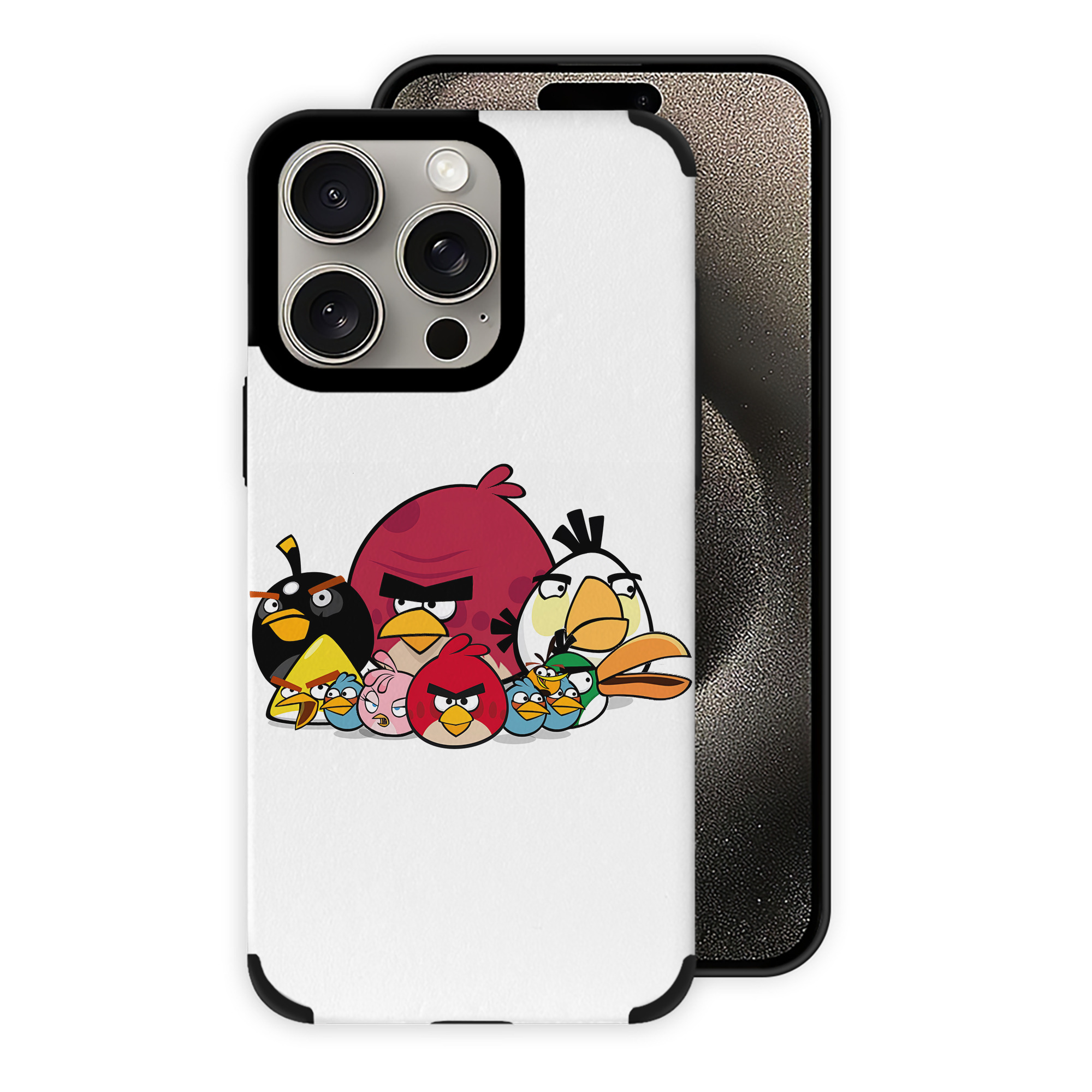 （画像用） Angry Birds アングリーバード 【iPhone15ProMax対応】 PUレザー スマホケース 耐衝撃＆黄変防止