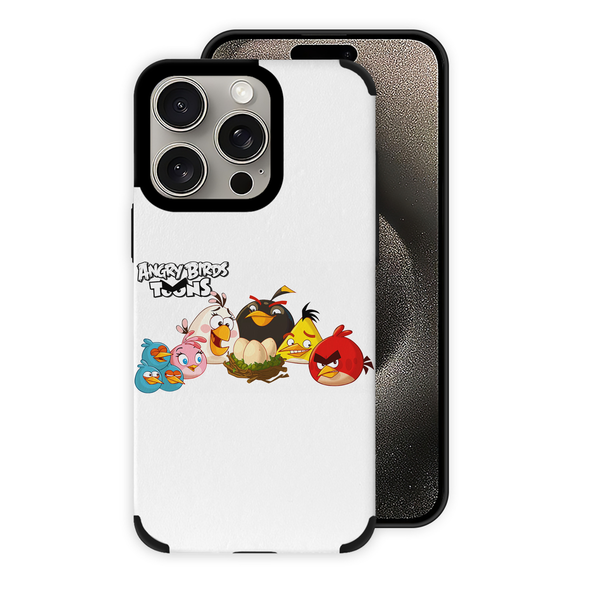（画像用） Angry Birds アングリーバード 【iPhone15ProMax対応】 PUレザー スマホケース 耐衝撃＆黄変防止