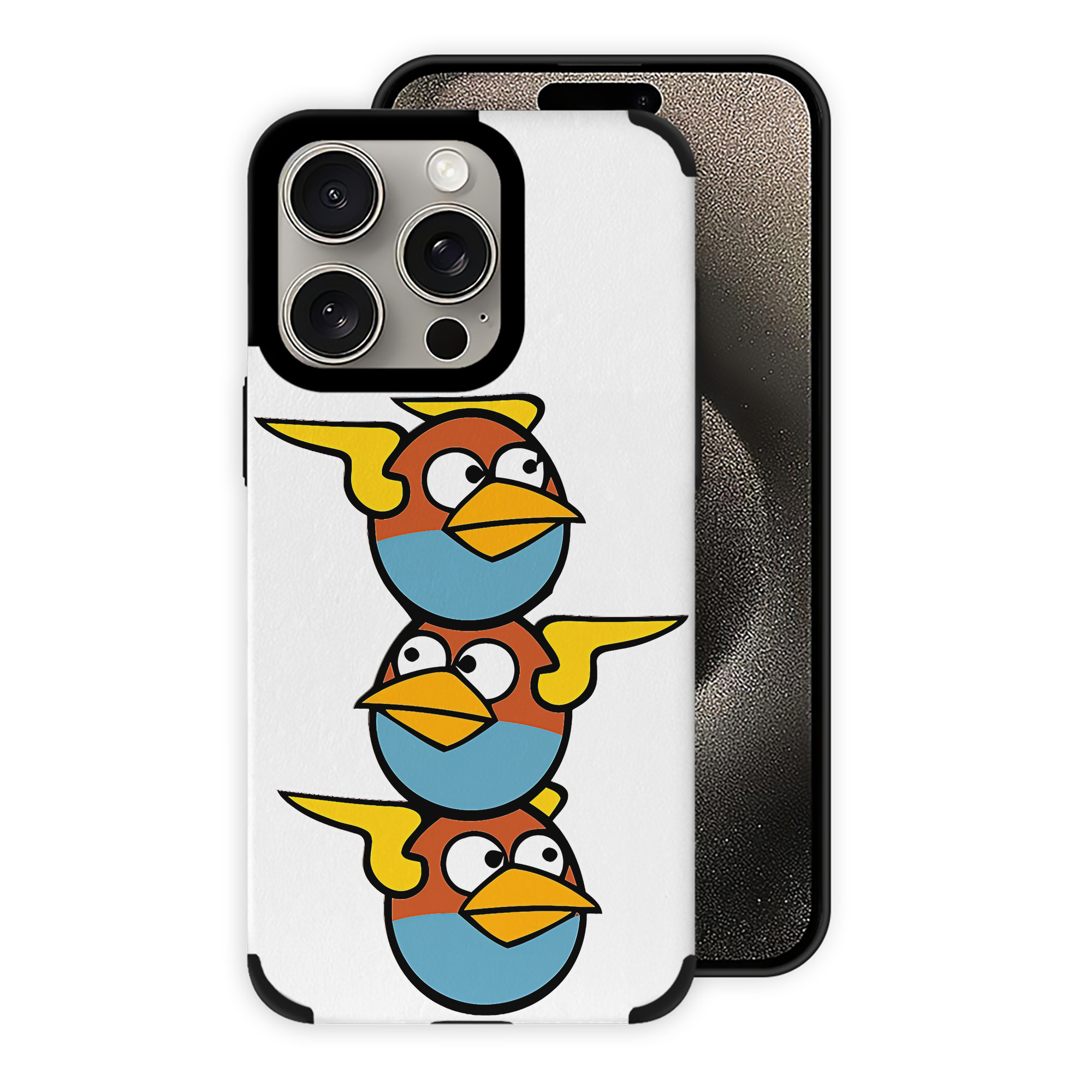 （画像用） Angry Birds アングリーバード 【iPhone15ProMax対応】 PUレザー スマホケース 耐衝撃＆黄変防止