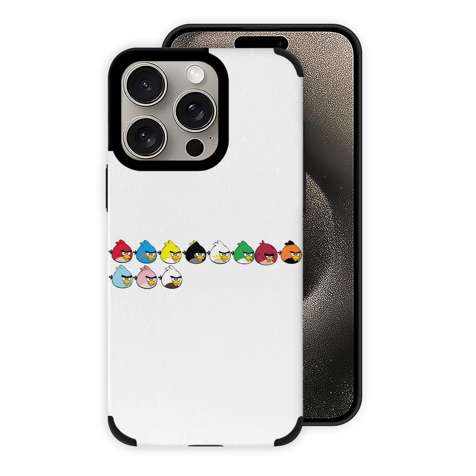 （画像用） Angry Birds アングリーバード 【iPhone15ProMax対応】 PUレザー スマホケース 耐衝撃＆黄変防止