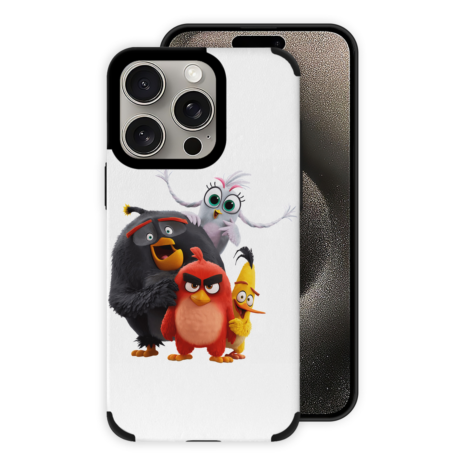 （画像用） Angry Birds アングリーバード 【iPhone15ProMax対応】 PUレザー スマホケース 耐衝撃＆黄変防止