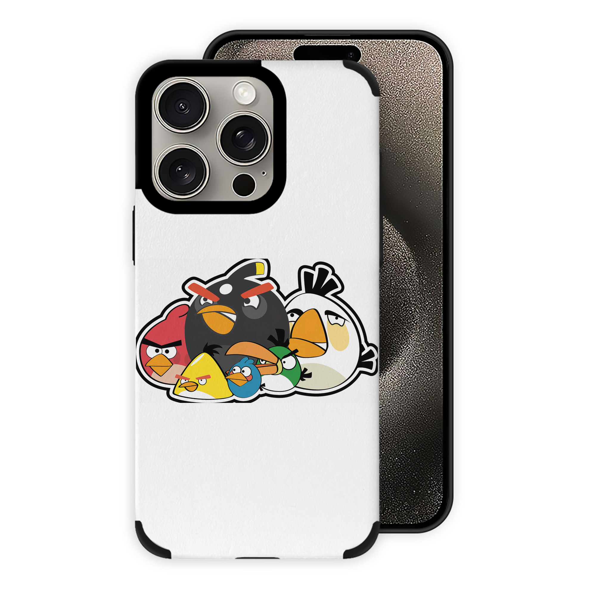 （画像用） Angry Birds アングリーバード 【iPhone15ProMax対応】 PUレザー スマホケース 耐衝撃＆黄変防止