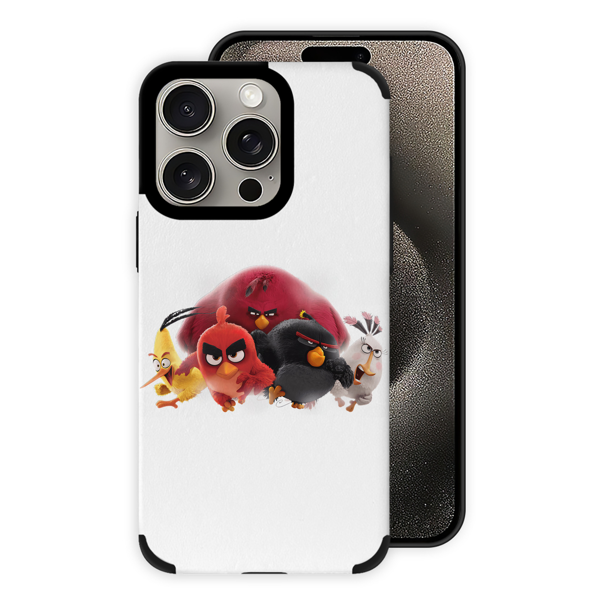 （画像用） Angry Birds アングリーバード 【iPhone15ProMax対応】 PUレザー スマホケース 耐衝撃＆黄変防止